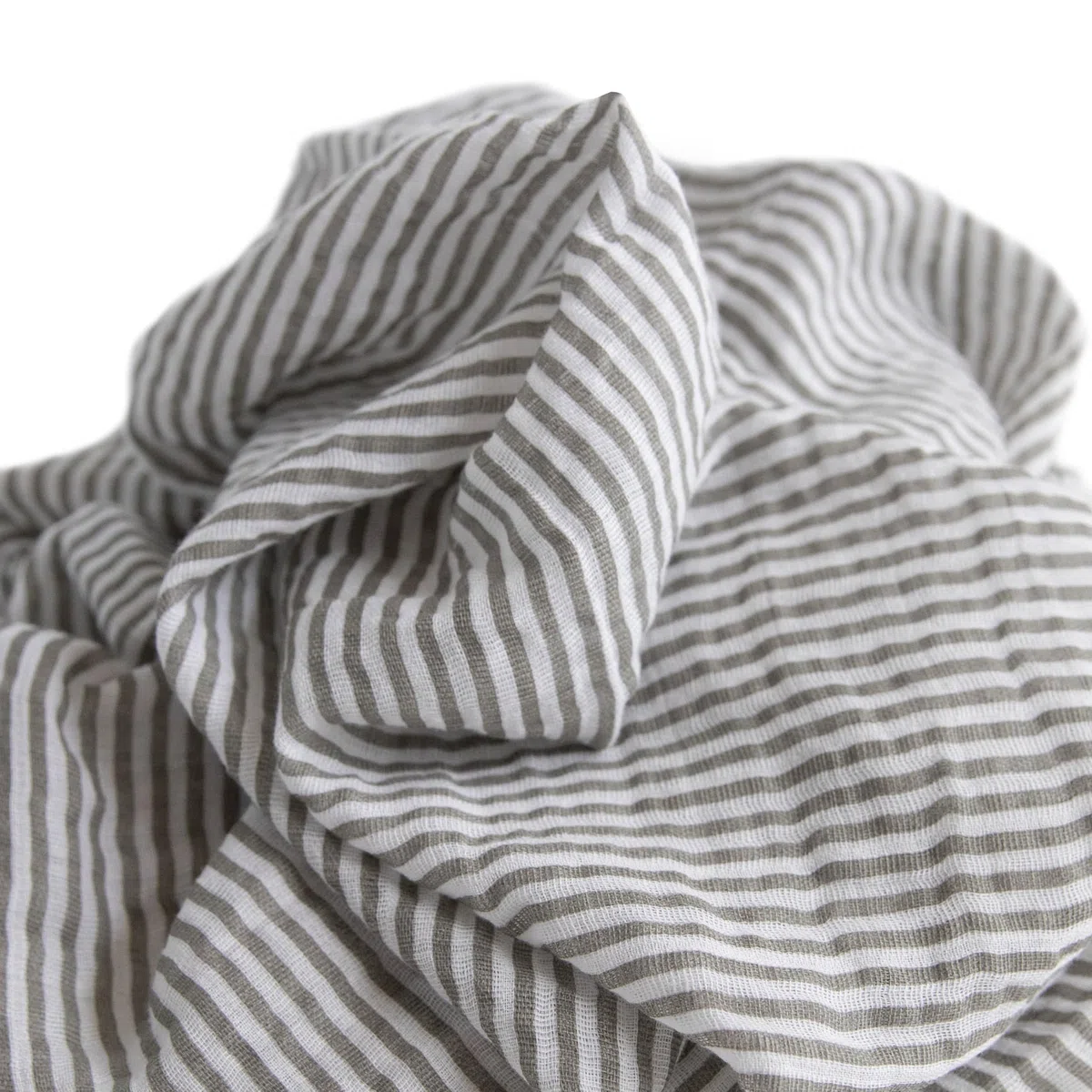 Little Unicorn - Premium 100% Baumwoll-Musselin Pucktuch - atmungsaktive Babydecke - handgemalte Designs - 1 Stück - 120 x 120 cm (Grey Stripe)
