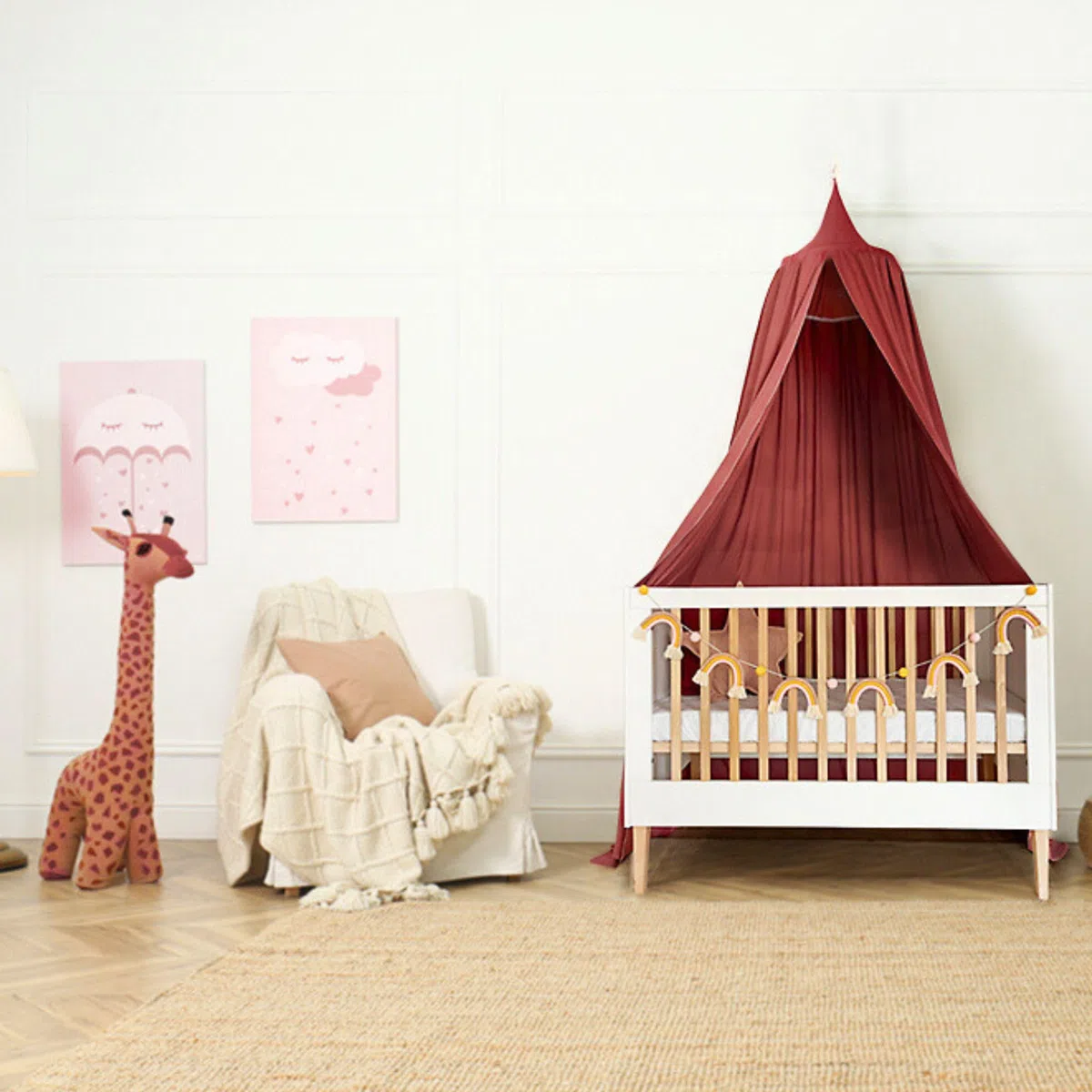 ATB Weiss Babybett Ila 60x120 - Baby Bett Für Baby - Massivholz Bed 120x60 for Babys - Kinderbett Ab 3 Jahr - Weiß Crib 60 x 120 - Beyaz Bebek Yatagi - Komplett Beybi Cots Für Sleep