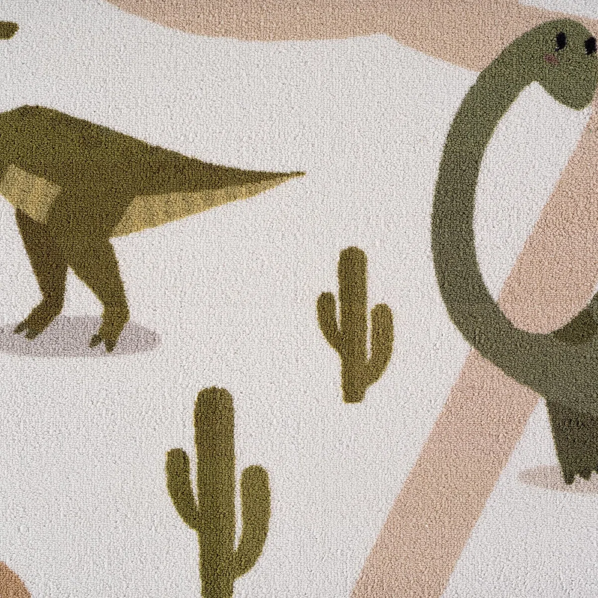 Carpetsale24 Kinderteppich Dinosaurier Spielteppich für Kinderzimmer in Creme Dino Motiv mit Straßen Größe 140x200 cm für großzügige Spielflächen