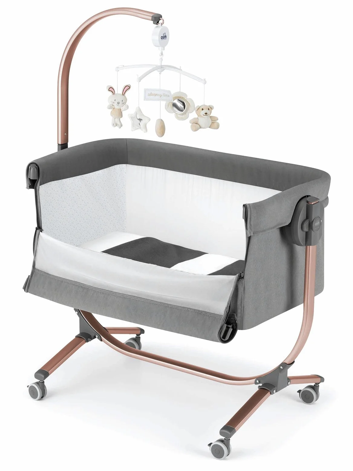 Babybett Cam Anthrazit Sterne Rahmen Bronze Var.163