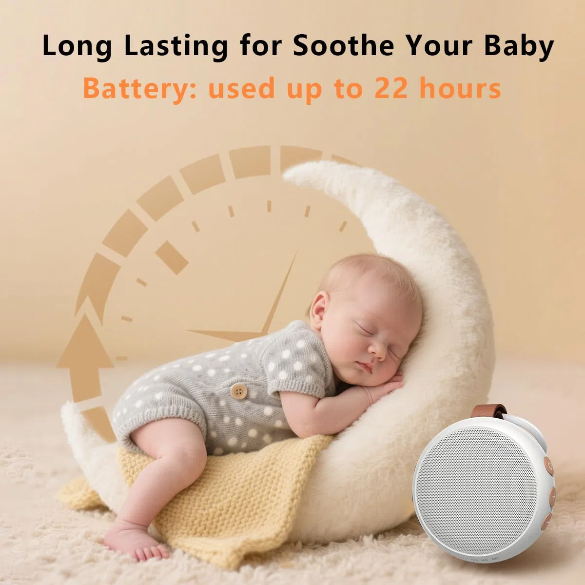 Tragbare Soundmaschine Baby White Noise Machine Travel Noise Machine mit 30 beruhigenden Geräuschen für Neugeborene Kinder Erwachsene Akku Schlaf Braun Rauschen Masker 4 Timer Speicherfunktion für