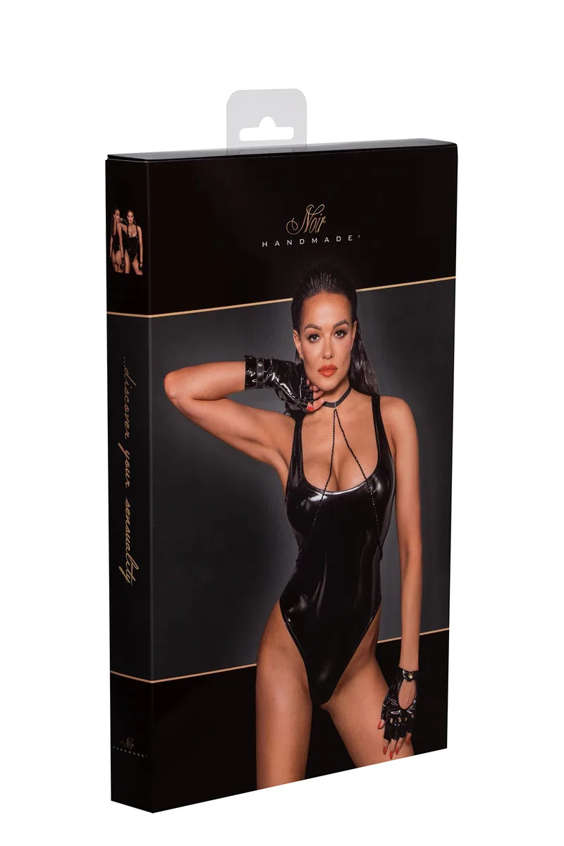 Body sexy vinyle F245 - Large - Noir