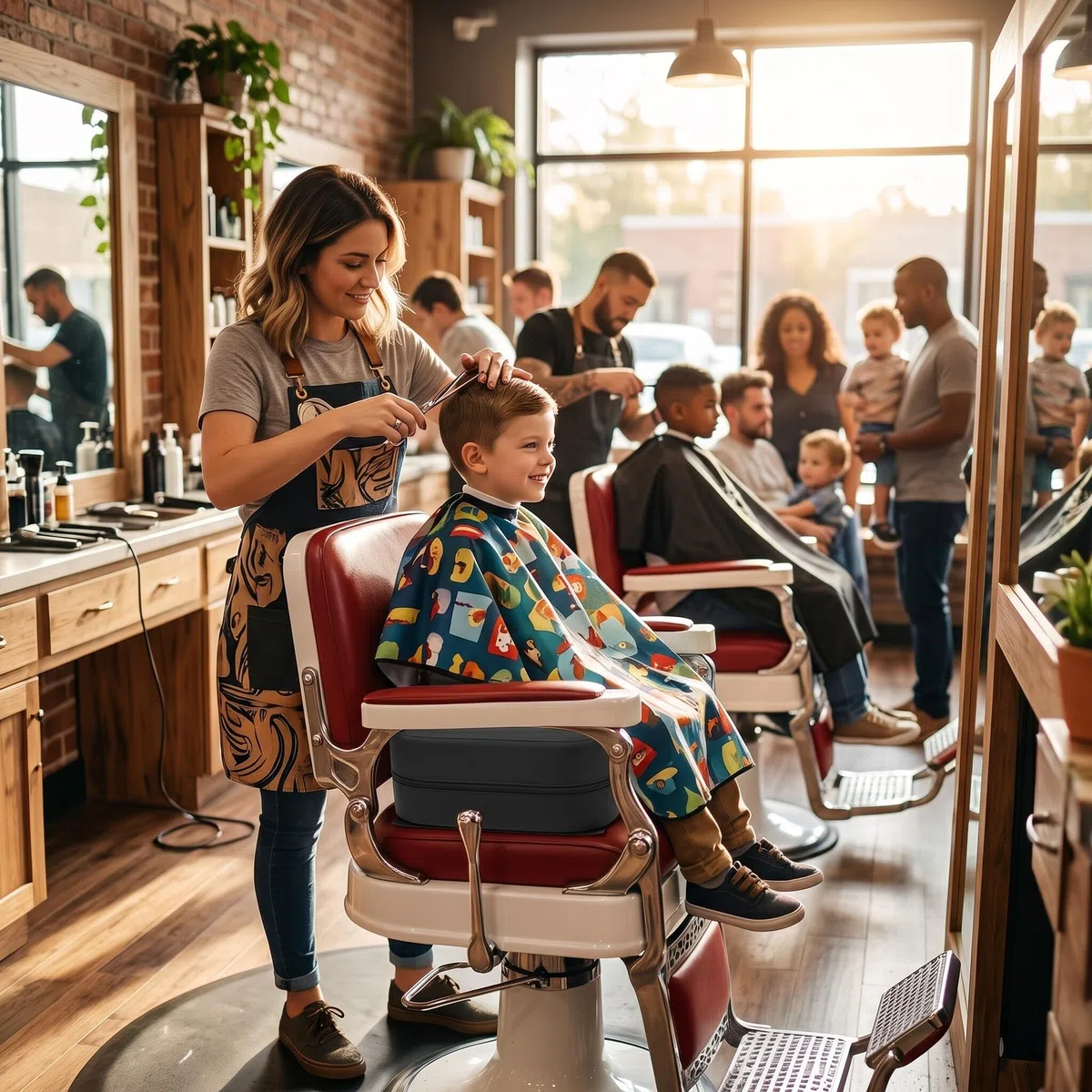 Sitzerhöhung Friseur Kinder, Kindersitz Sitzerhöhung Friseursalon Kindersitzerhöhung Friseur Friseurstuhl Sitzerhöhung Sitzkissen, Kindersitzkissen für Haarschneide-Styling