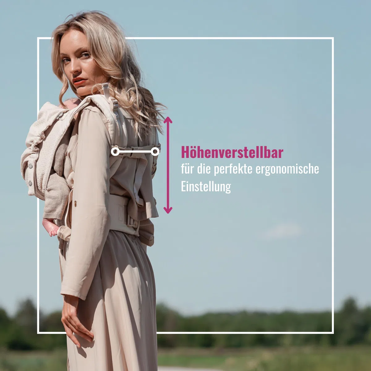 KOKADI Babytrage Flip Just (Babysize) – Ergonomisch, sicher & anpassbar, handgefertigt aus 100% Bio-Baumwolle – Ab Geburt bis 15 kg, einfach anzulegen, ideal für den täglichen Gebrauch – Rosé