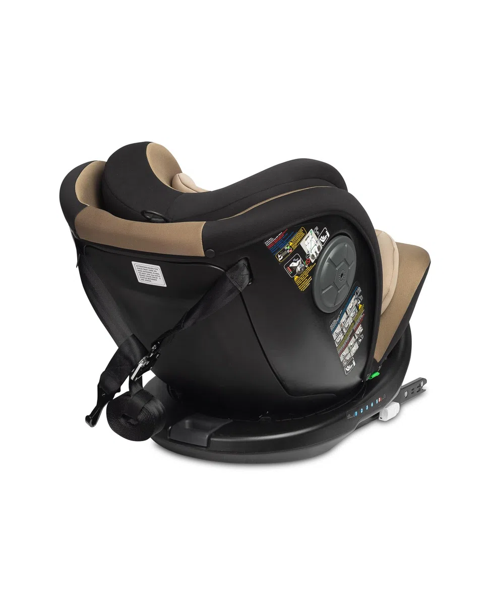 CARETERO - Autositz Kinder - Autokindersitz MOKKI - Gegurteter Autositz - i-Size Homologation ISOFIX - für Kinder von 40-150 cm Größe - Rotierend 360° - Reduktionseinsatz für Babys - Beige