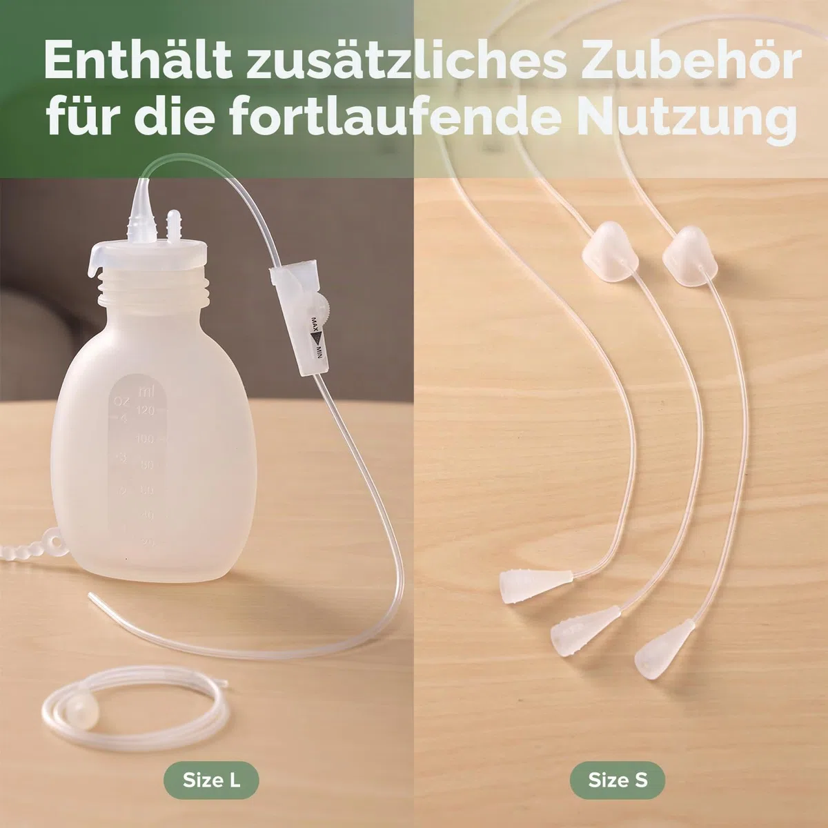 haakaa Baby Supplemental Nursing System for Stillen, Silikon Baby Fütterungsschlauch & Beutel Set, Brustergänzungsmittel mit Dual Tube Flow Control, Lebensmittelechtes Silikon
