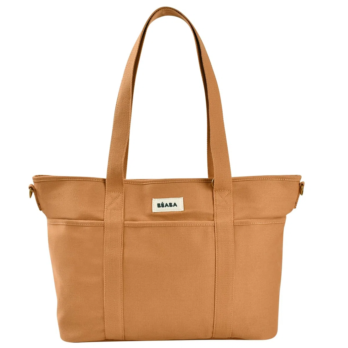 Béaba Wickeltasche Baby Madrid 22L – Wickeltasche im Tote-Format, Unisex für Mama und Papa, 11 Fächer, Isoliertasche, Kinderwagenbefestigung, Gepolsterte Wickelunterlage – Ocker