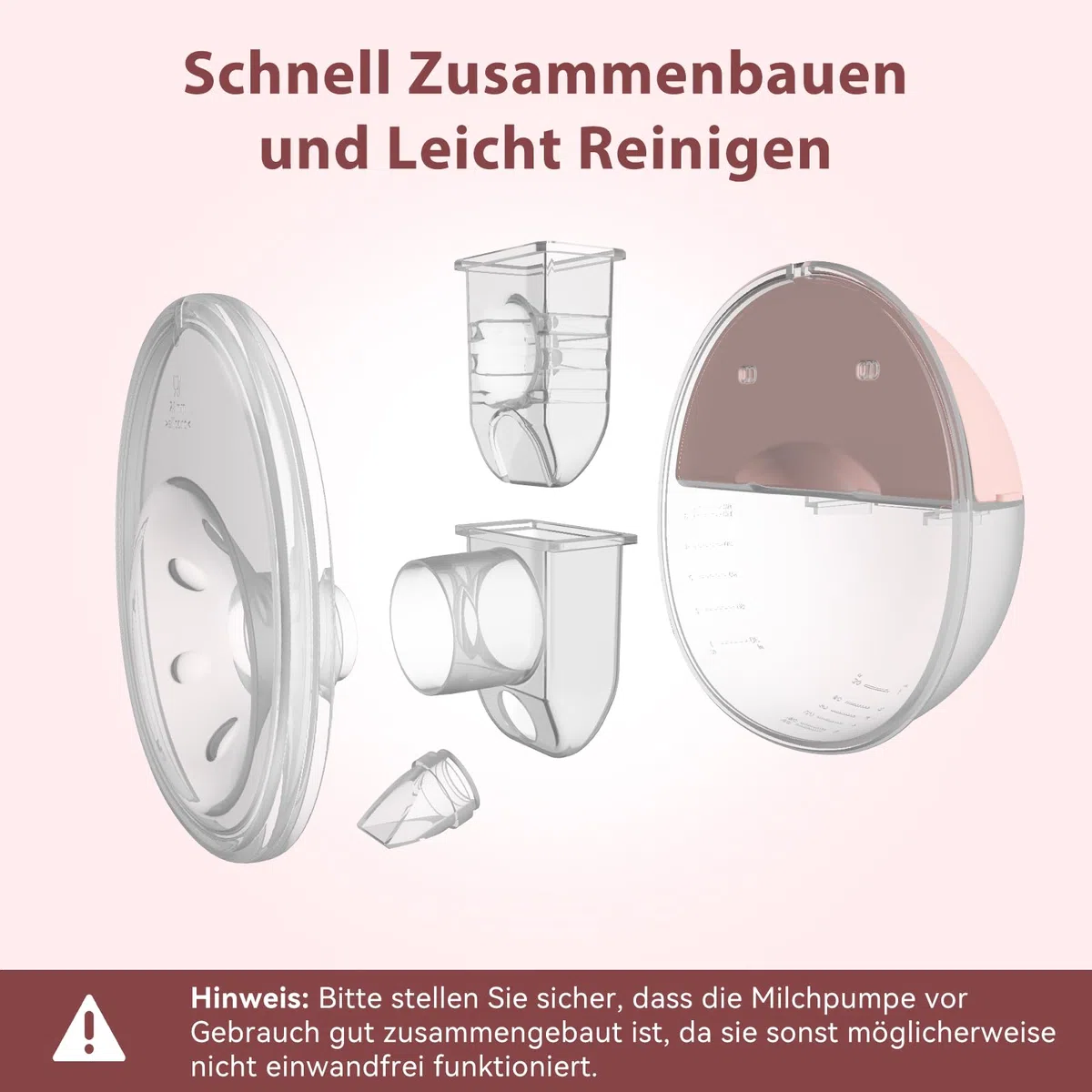 Milchpumpe Elektrisch Handsfree, Tragbare Milchpumpe Freihändig & Leise, 4 Modi und 12 Saugstufen, Wiederaufladbare Elektrische Milchpumpe mit 19/21/24 mm Flansch