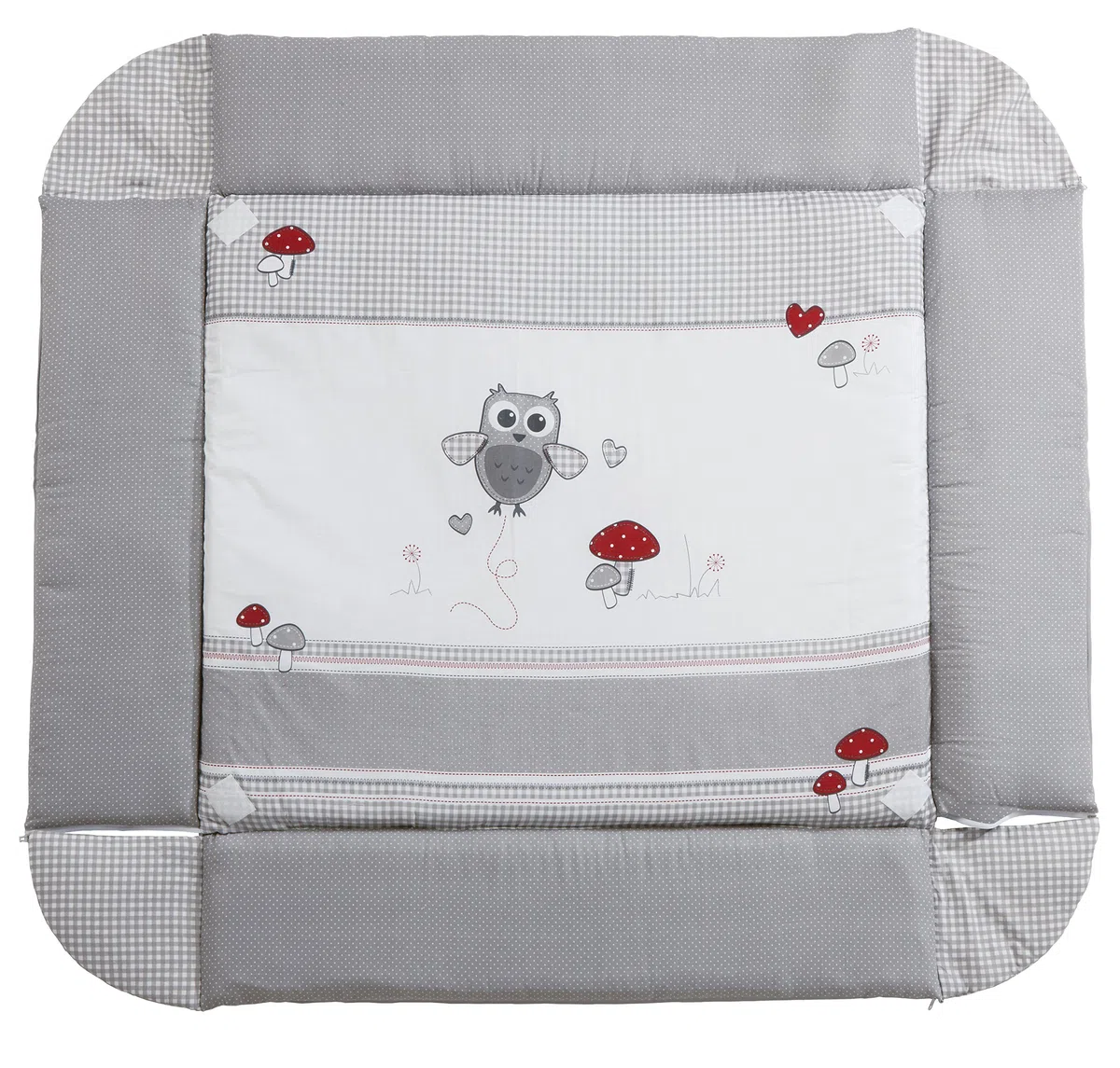 roba Baby Nest 4in1 'Adam & Eule', sichere Wickelauflage mit Absturzsicherung, Kuschelnest, Spiel- & Krabbeldecke, Activity Center mit Spielbogen & Spielelementen & Laufgittereinlage
