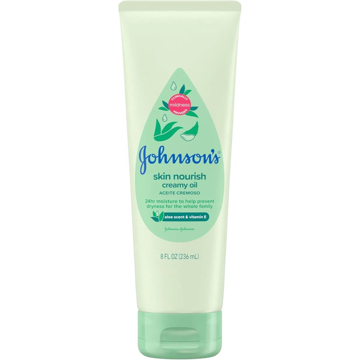 Johnsons Baby Creamy Oil, Aloe Vera & Vitamin E 8 oz (236 ml)(pack of 2)