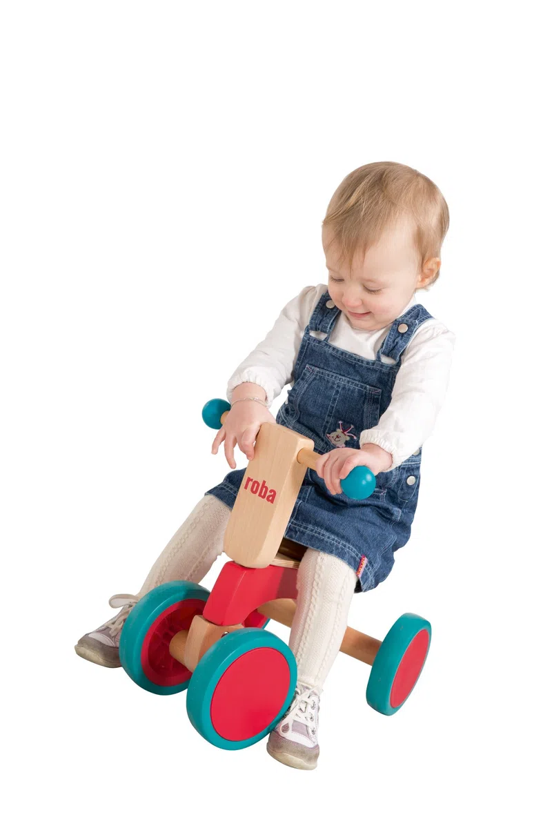 roba Holz Rutscher, Kinderfahrzeug aus Holz, Kleinkind Laufrad/Sitzroller ab 1 Jahr