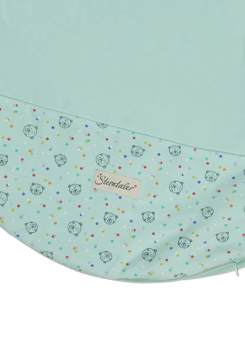 Sterntaler Babyschlafsack 62/68 cm Bär Bo, Polycotton-Schlafsack mit Stickerei, Hydrocool Futter, leichter Wattierung, Zwei-Wege-Reißverschluss, Mesheinsatz, mintgrün, 1,50 TOG, Größe 68