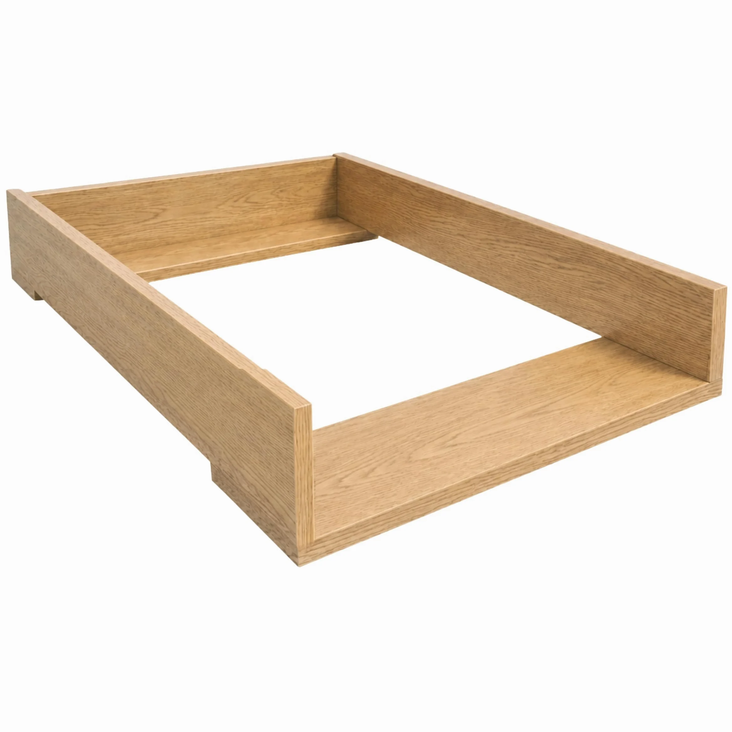 Wickeltischaufsatz, Gerade Seiten, 53,2x70 cm, Eiche | Ausziehbar verstellbar 34–50 cm für verschiedene Kommoden, Wickelkommode, Wickeltisch, Wickelaufsatz für Kommode, Wickelbrett