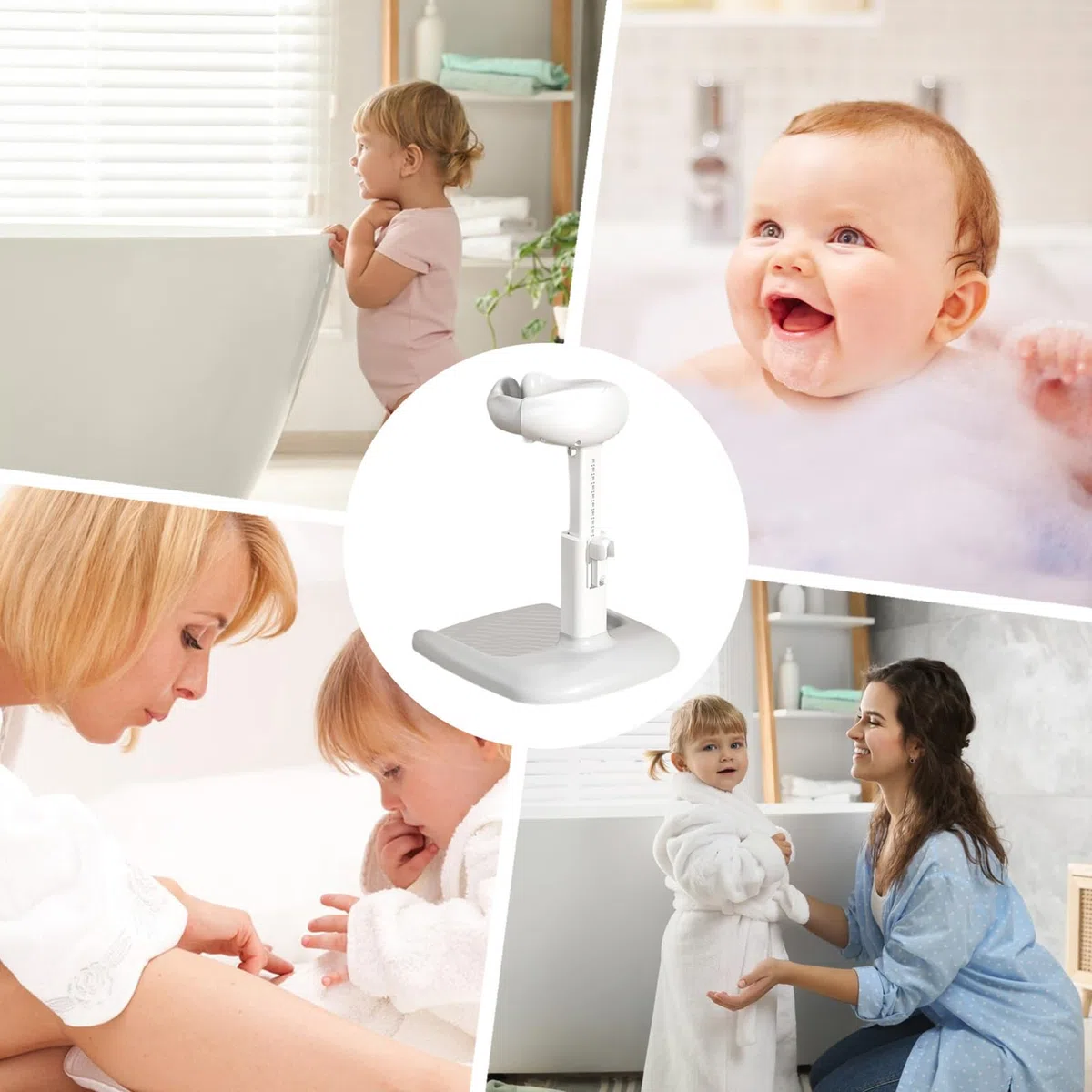 Baby Shower Stehstütze - Baby-Bad Stehdusche für Kinder von 6-36 Monaten - Rutschfeste Basis Ergonomischer Halter Für Babys Badezimmer