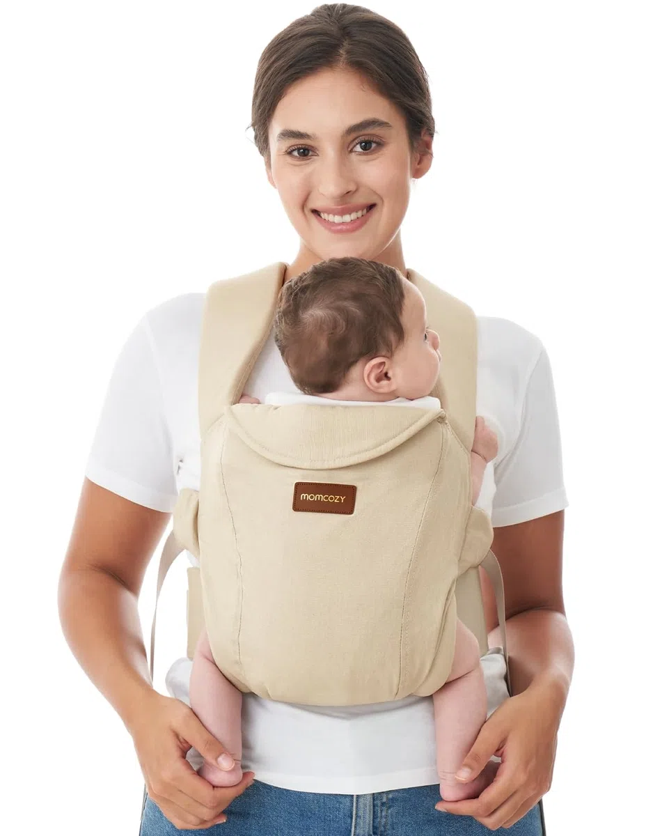Momcozy Babytrage Neugeborene ab Geburt | Ergonomische Tragehilfe mit Nackenstütze