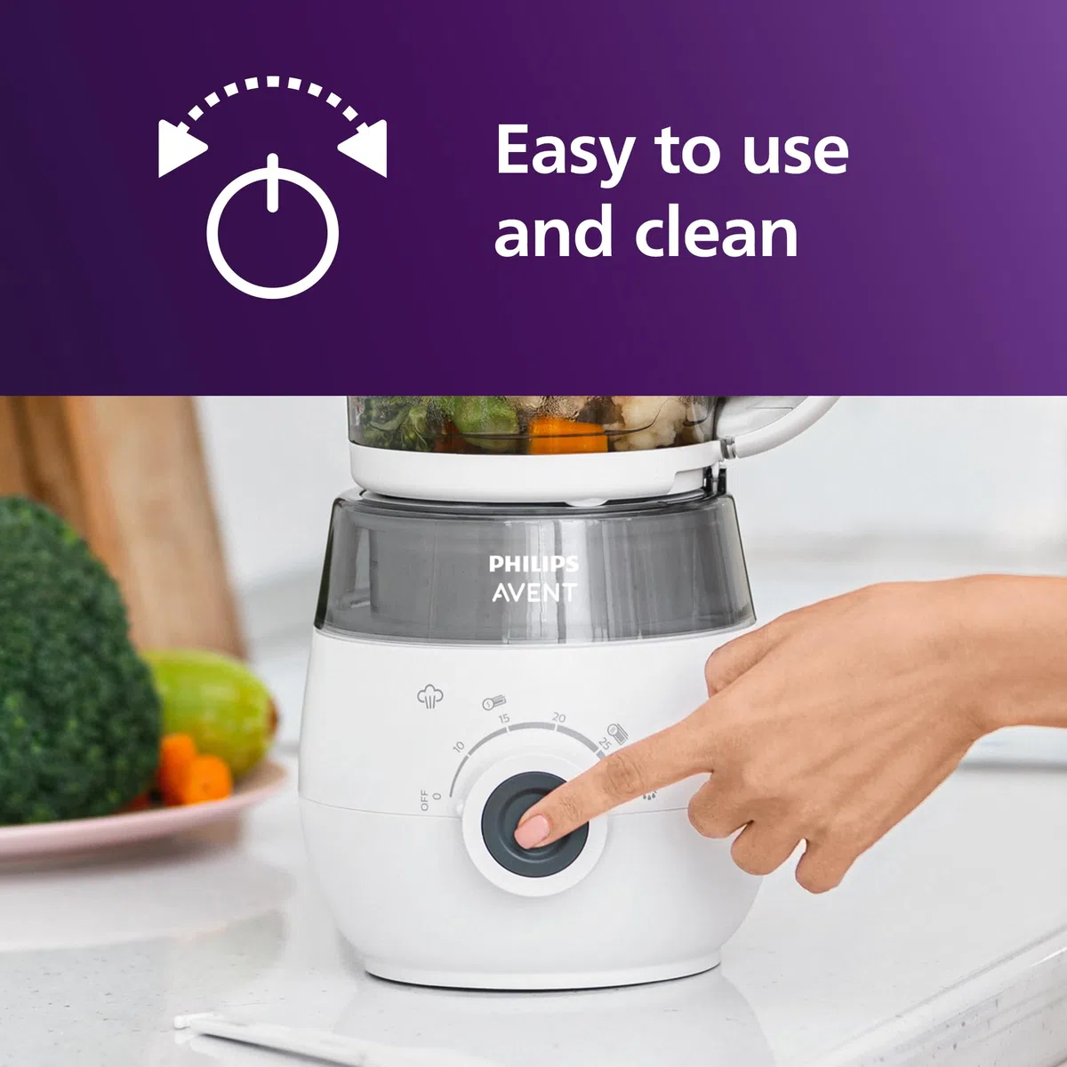 Philips Avent Premium 4-in-1 Dampfgarer SCF883/02, Babynahrungsbereiter, Mixen, Auftauen, Aufwärmen, spülmaschinenfest