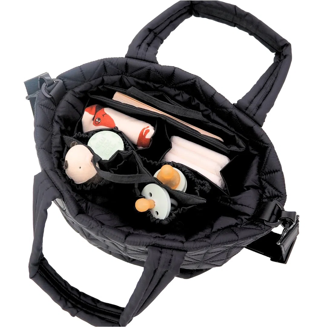 Wickeltasche für Eltern mit Fächern, Innentasche Handtaschen organizer, Taschenorganizer für Newborn Baby Essentials, Waschbar und Flexibel, Ideal für Reisen & Rucksack, schwarz