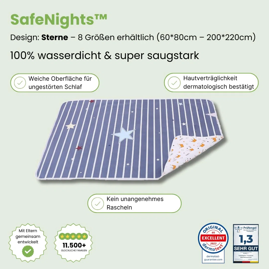 kidmat SafeNights - Matratzenschutz, kidmat bettunterlage，Inkontinenzunterlage Waschbar für Kinder, Bett Schutz Unterlagen für Einzelbetten, Kinderbetten, Babybetten Matratzenschoner