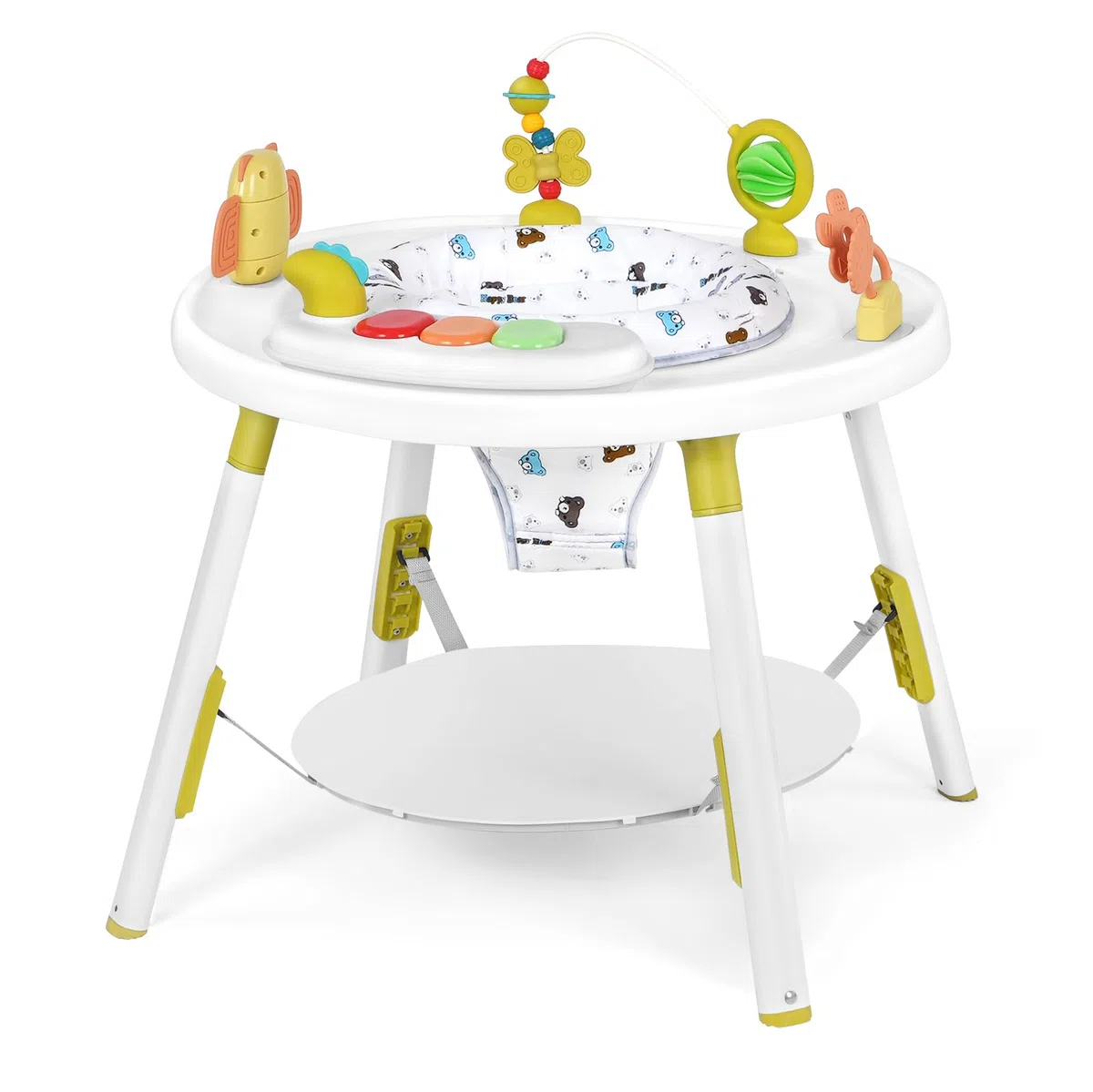 UBRAVOO Baby-Aktivitätszentrum, 3-in-1 Baby Lauflernhilfe mit abnehmbaren Spielzeugen und 360° Drehbarem Sitz – ideal für die Entwicklung und Unterhaltung von Kleinkindern (Green)