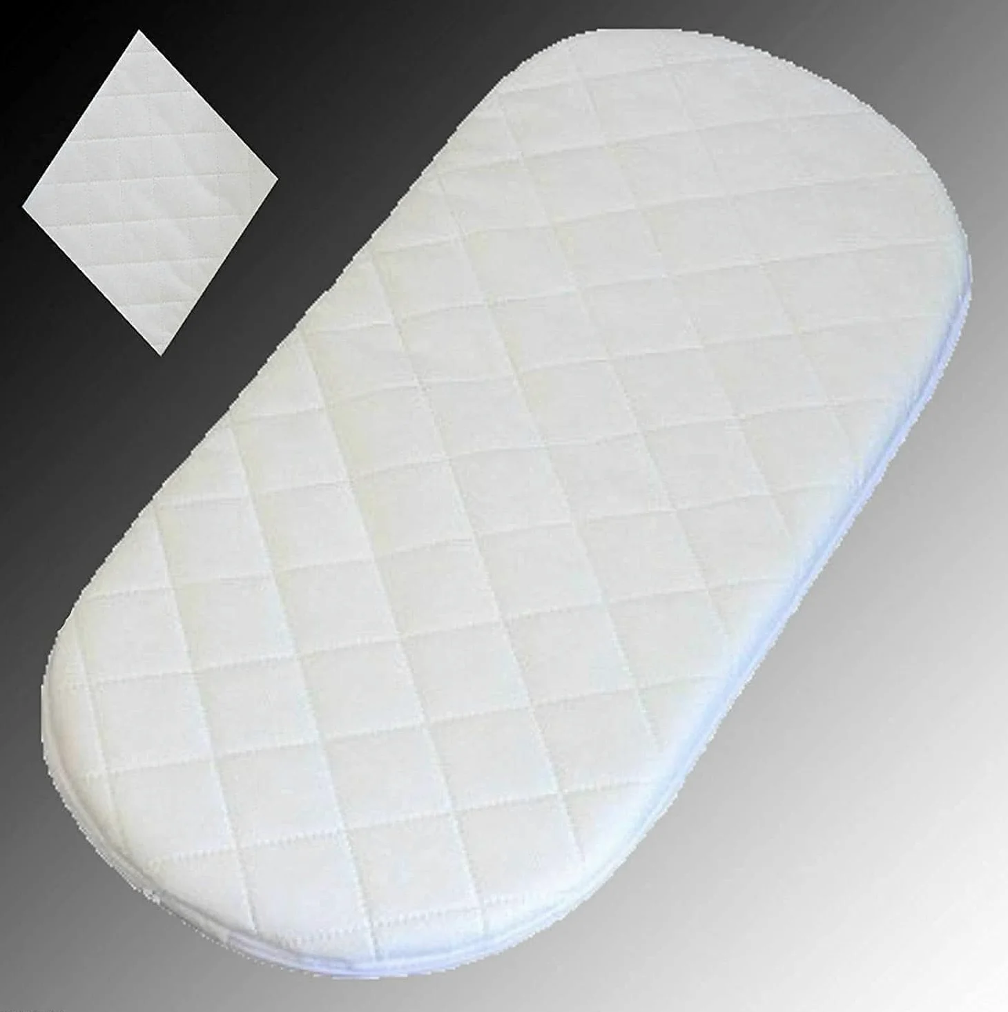 Baby Moses Basket Bedding Kinderwagen-Matratze, Standard/gesteppt, atmungsaktiv, Kinderbett-Matratze, passend für Kinder Valley Moseskorb, Größe 72 x 26 cm