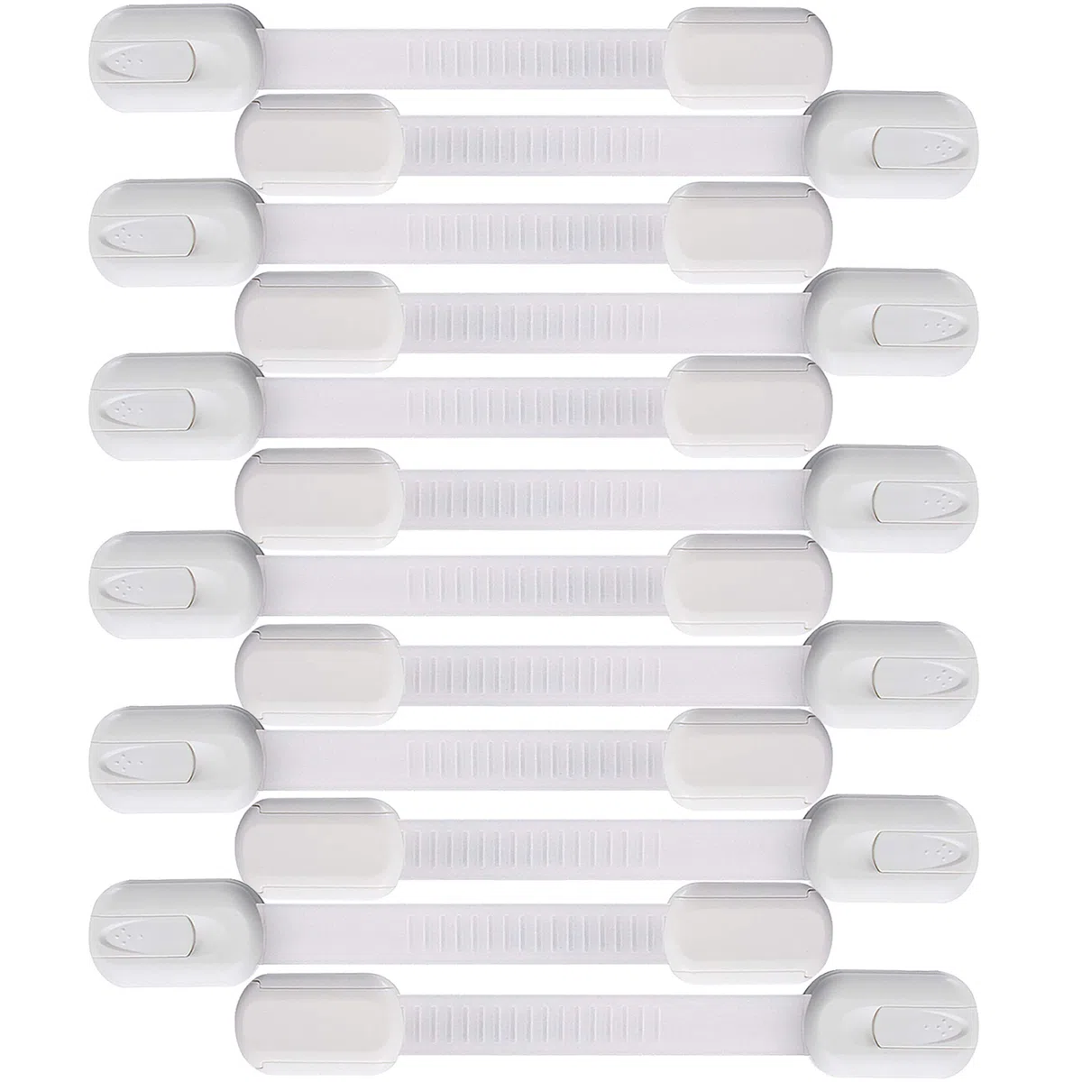 Vmaisi Baby Proofing Schrankschlösser – Kindersicherung, verstellbare Mehrzweckriemen, Riegel für Schubladen, Kühlschrank, Spülmaschine, WCSitz, Schrank, Ofen, Mülleimer, Kleber ohne Bohren (weiß)