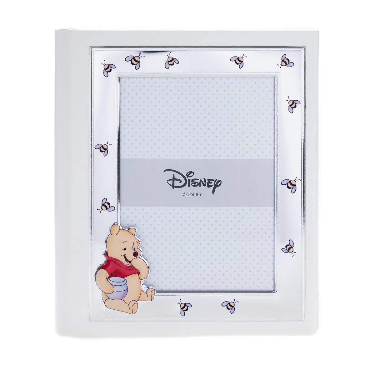 VALENTI & CO. Disney Baby - Winnie The Pooh - Fotoalbum für Kinder mit silbernem Fotorahmen für Taufe oder Kindergeburtstag