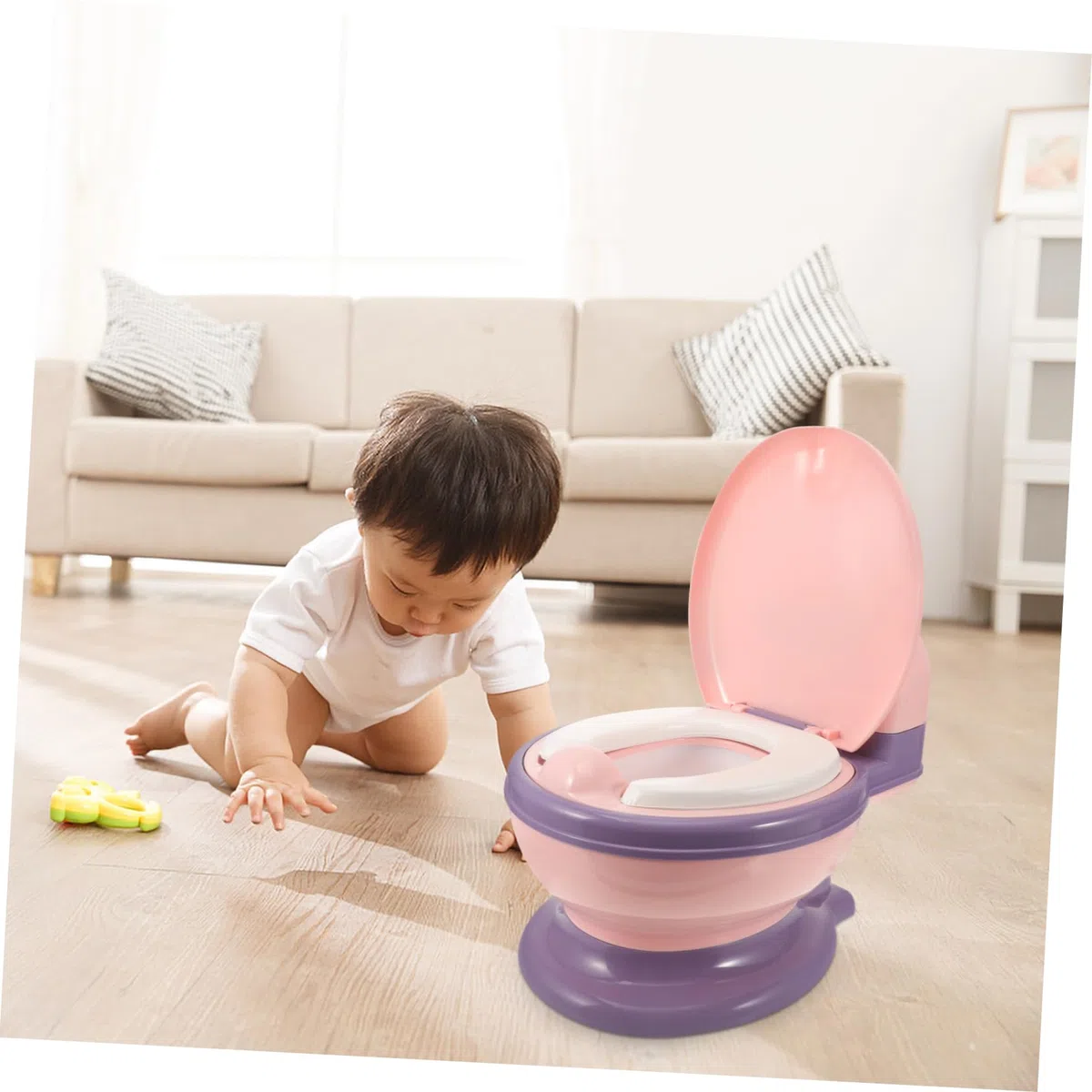 Potty Training Töpfchen Für Mädchen Tragbarer Toilettentrainer Für Mädchen Mit Realistischem Design Einfach Zu Reinigen Für Unterwegs - Leicht Und Praktisch