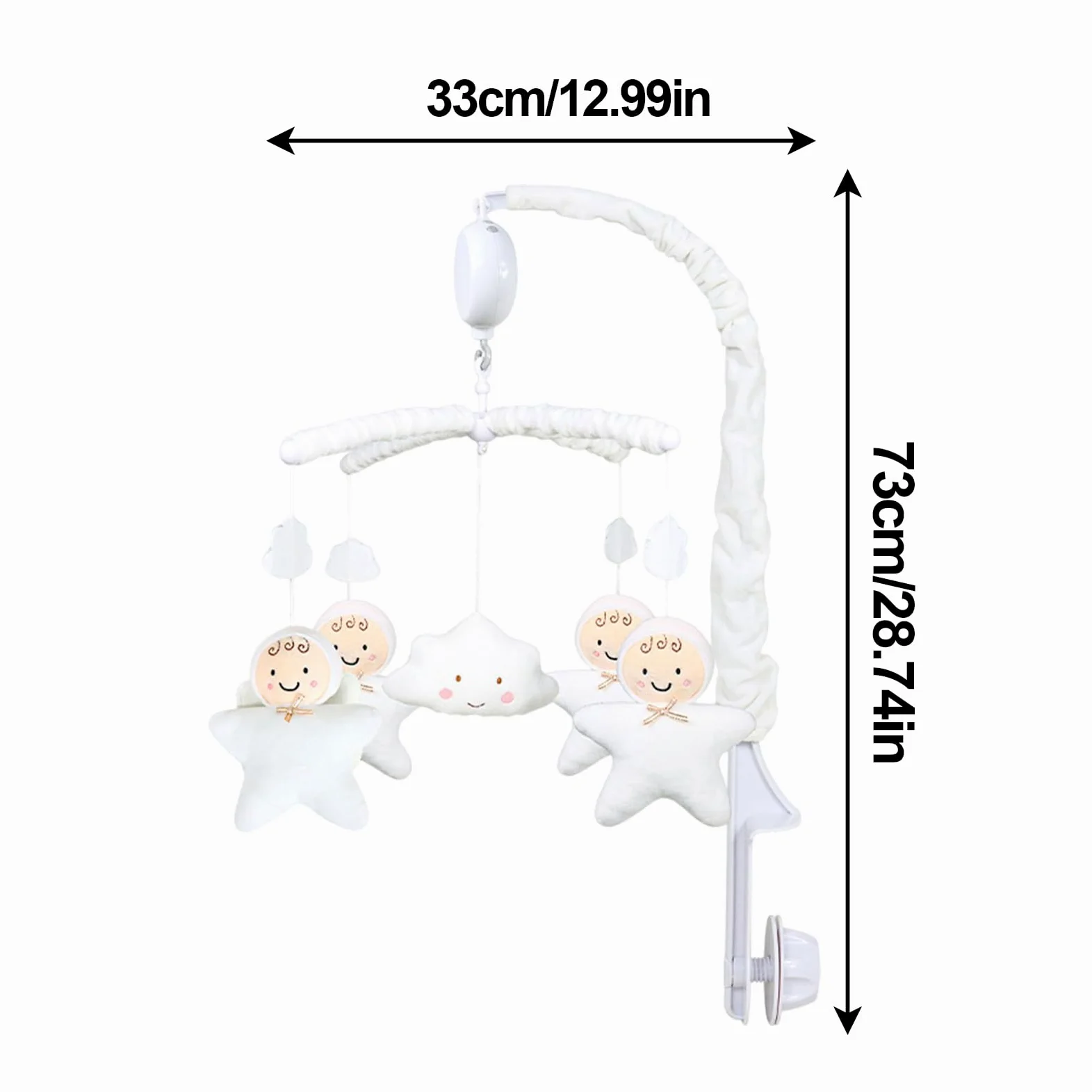 Babybett-Mobile | Drehbarer Plüsch-Kinderautositz | kontrastreiches bewegliches Tier-Kinderzimmer Dekoration für Kinder, Babyzimmer