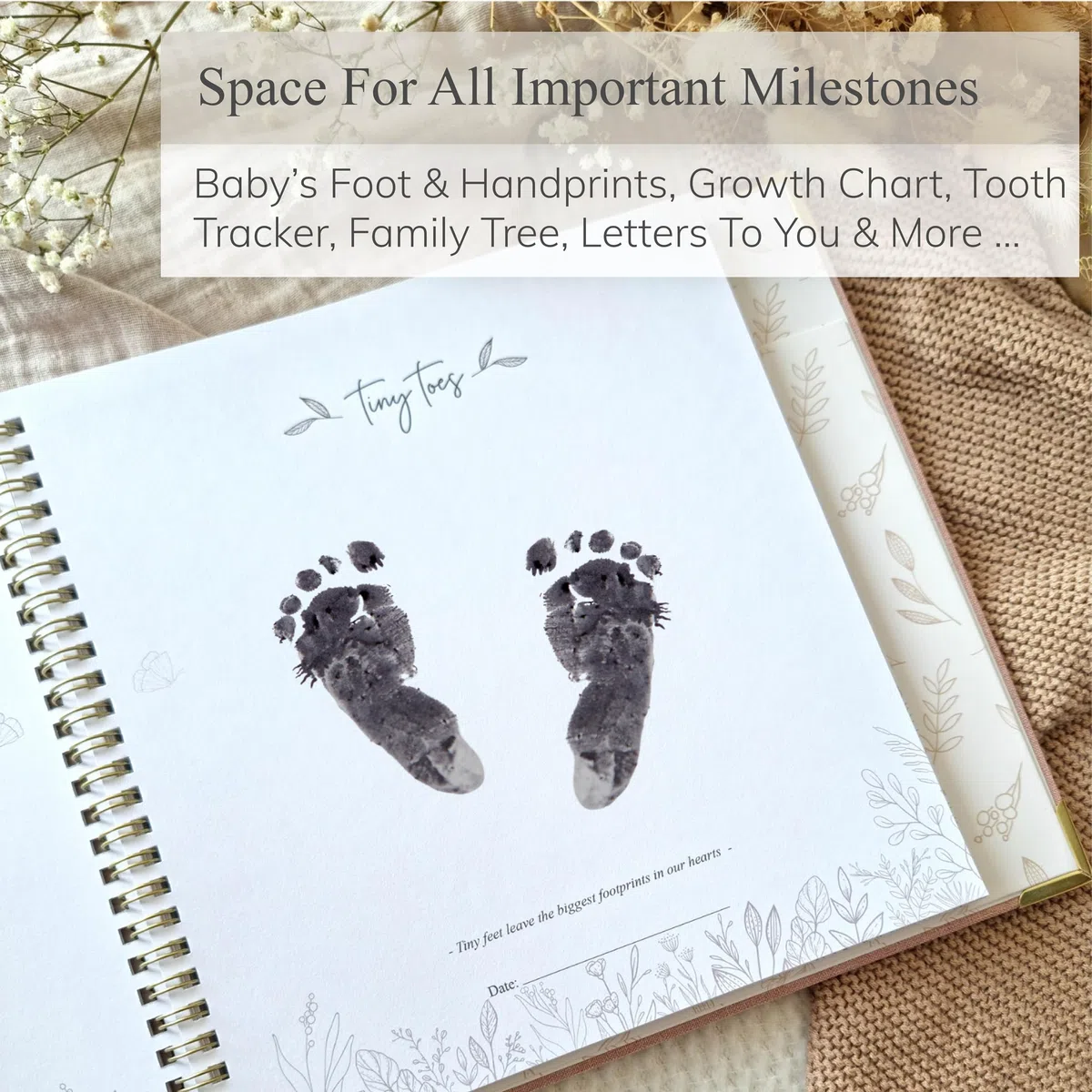 Babybuch, Andenken, Jungen oder Mädchen, zeitloses Baby-Erinnerungsbuch, erste 5 Jahre für Babyparty, geschlechtsneutrales Baby-Scrapbook, Geschenk für neue Mutter, Geschenk, Baby-Tagebuch von Geburt