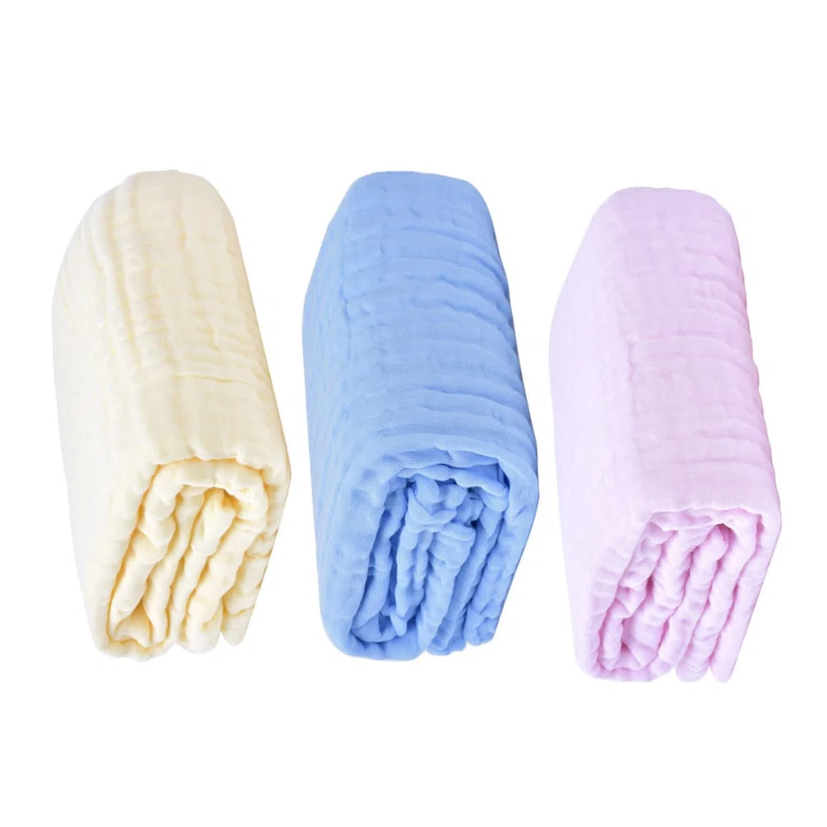 ibasenice 3 Stück Babydecke aus Baumwolle Unisex Atmungsaktive Puckdecke Leicht für Jahreszeiten Babybadetuch