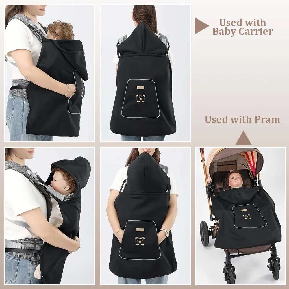 Tragecover Babytrage Winter, Warm Universal Babytragebezug, Regenschutz Babytrage mit Aufbewahrungstasche, Für Spaziergänge Im Freien Und Reisen