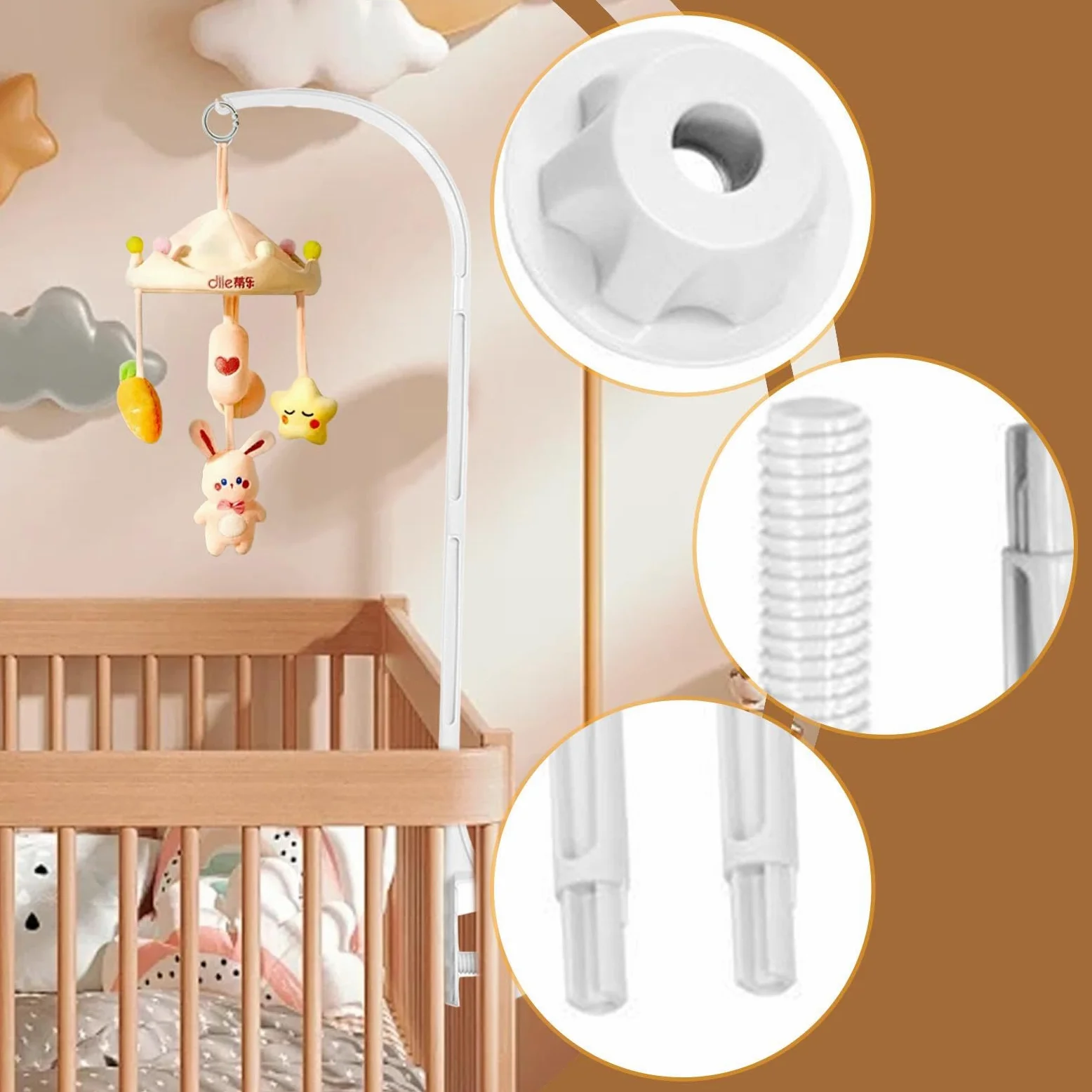 Mobile Halterung für Babybett, 84 cm (33 Zoll), Mobile Aufhänger, Kinderzimmerzubehör