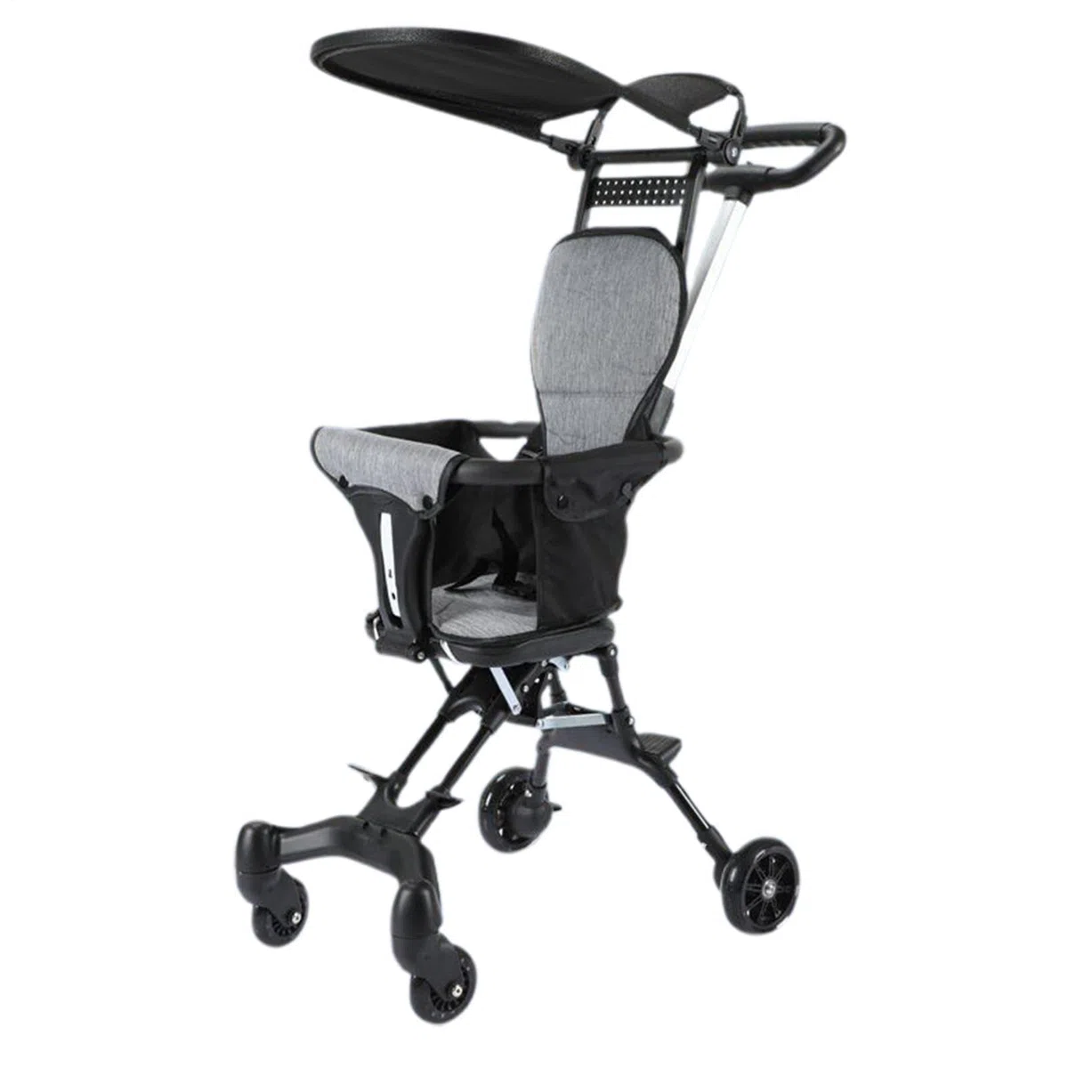 Reisewagen - faltbarer kompakter Kinderwagen, abnehmbarer Sonnenschutz | Design mit rotierenden Rädern, leicht tragbares babyy Transportsystem | Reisewagen für Ausflüge Einkaufen Wandern