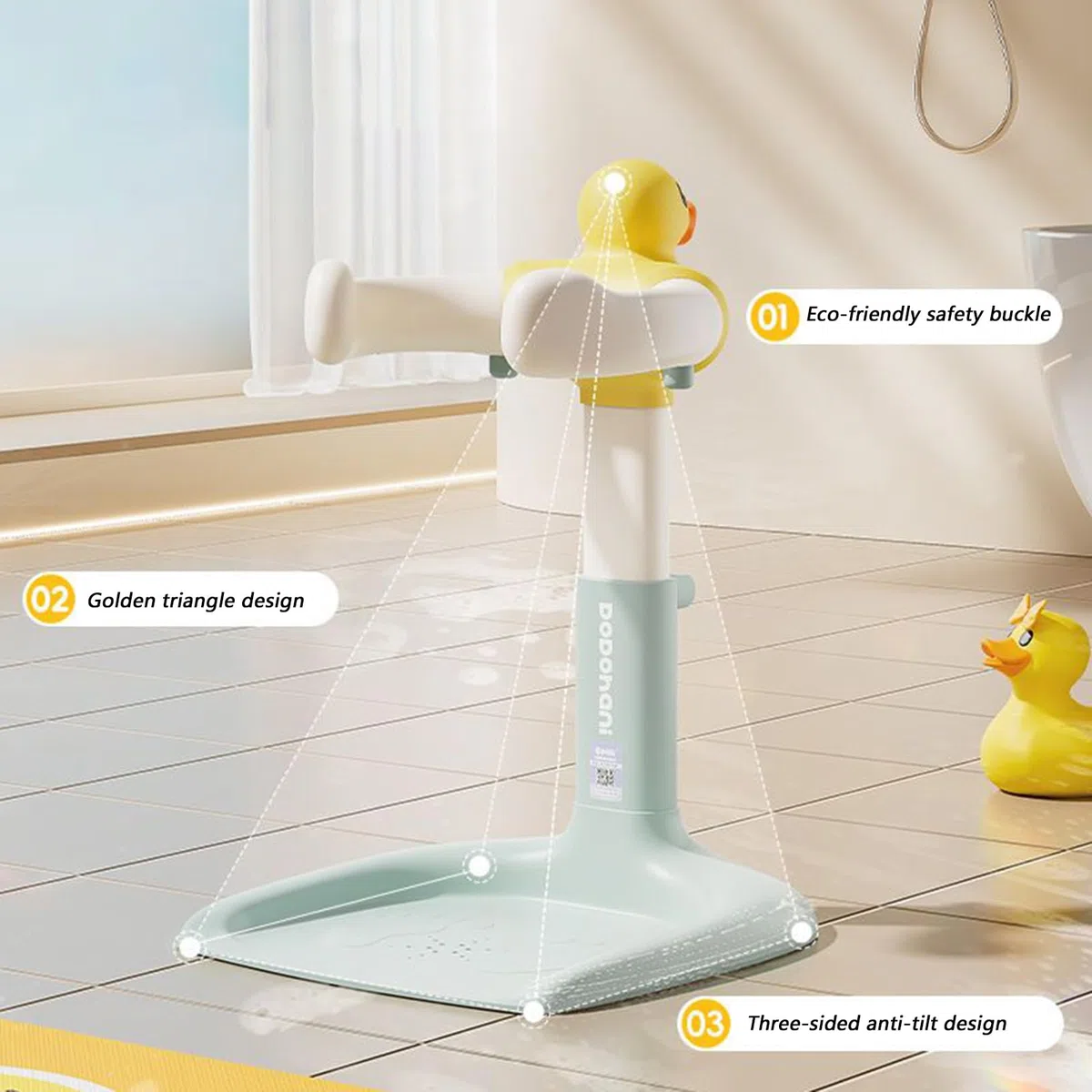 Baby-Badewannensitz, verstellbare Baby-Stehhilfe mit rutschfester Basis | bunte Duschhilfe für Kleinkinder 6-24 Monate, Badezimmer-Sicherheitszubehör für ein Uti