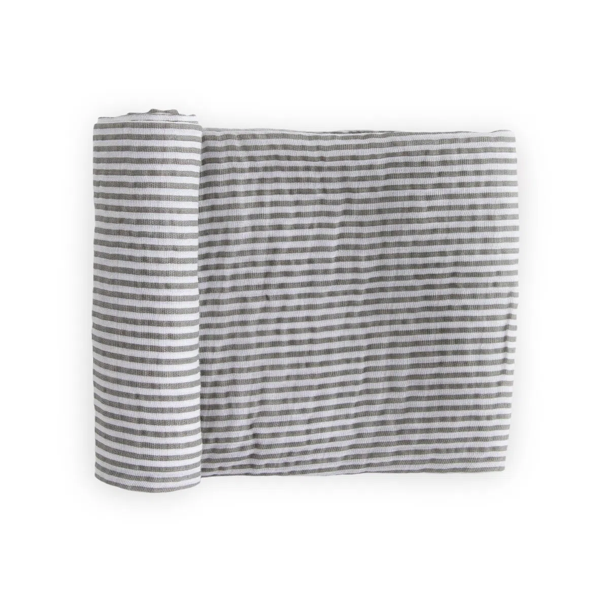 Little Unicorn - Premium 100% Baumwoll-Musselin Pucktuch - atmungsaktive Babydecke - handgemalte Designs - 1 Stück - 120 x 120 cm (Grey Stripe)