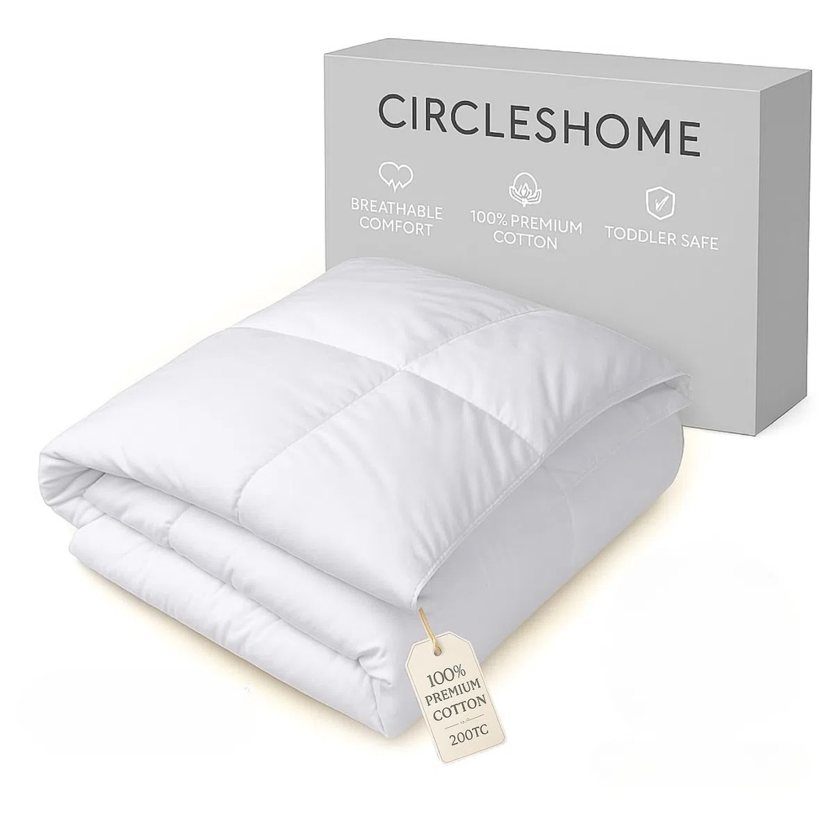 CIRCLESHOME Babydecke für Kinderbett und Bett, 100 % Baumwolle, hypoallergen und atmungsaktiv, 94 x 132 cm, Weiß