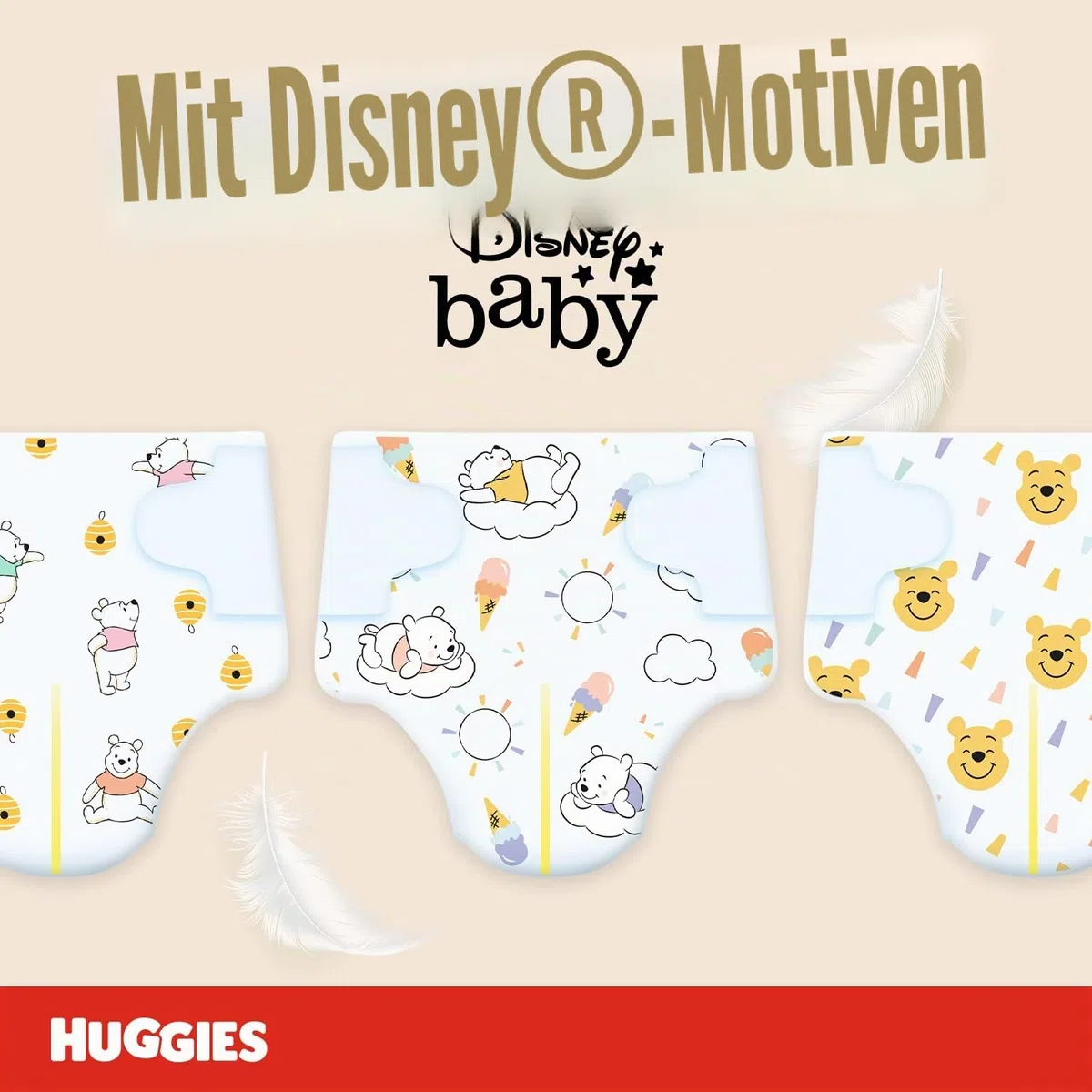 Huggies Extra Care Bebè, Windeln Größe 1 (2-5 kg), sehr saugfähig, Disney-Design, Vorratspackung, 160 Stück