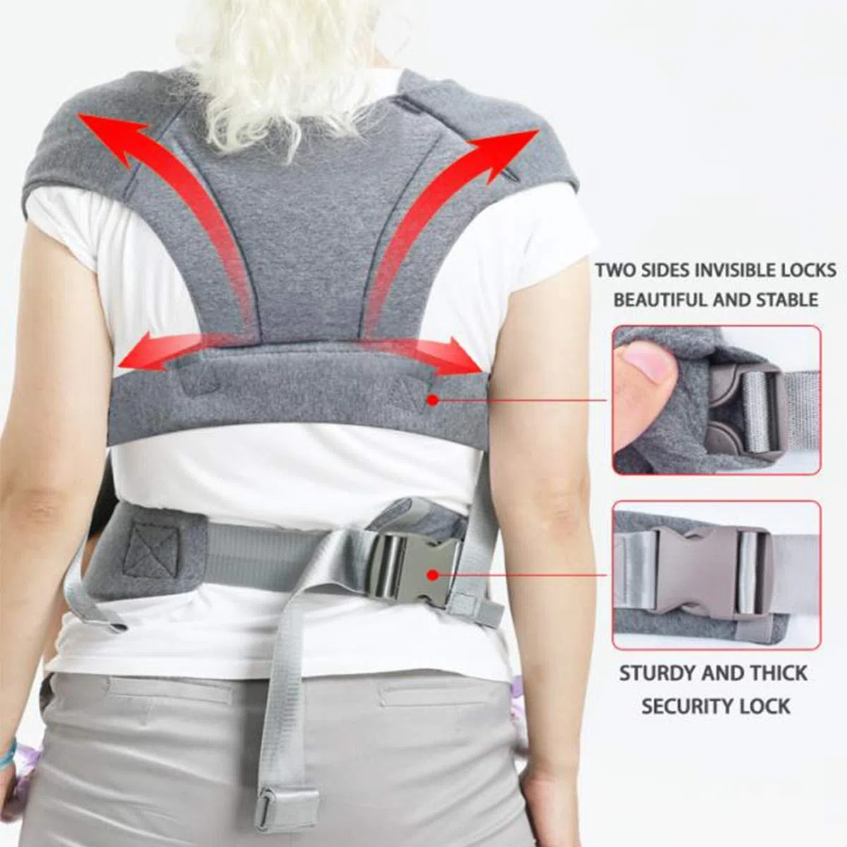 Babytrage für Neugeborene ab Geburt Extra Weich, Bauchtrage Baby-Tragetasche Ergonomisch (Light Grey)