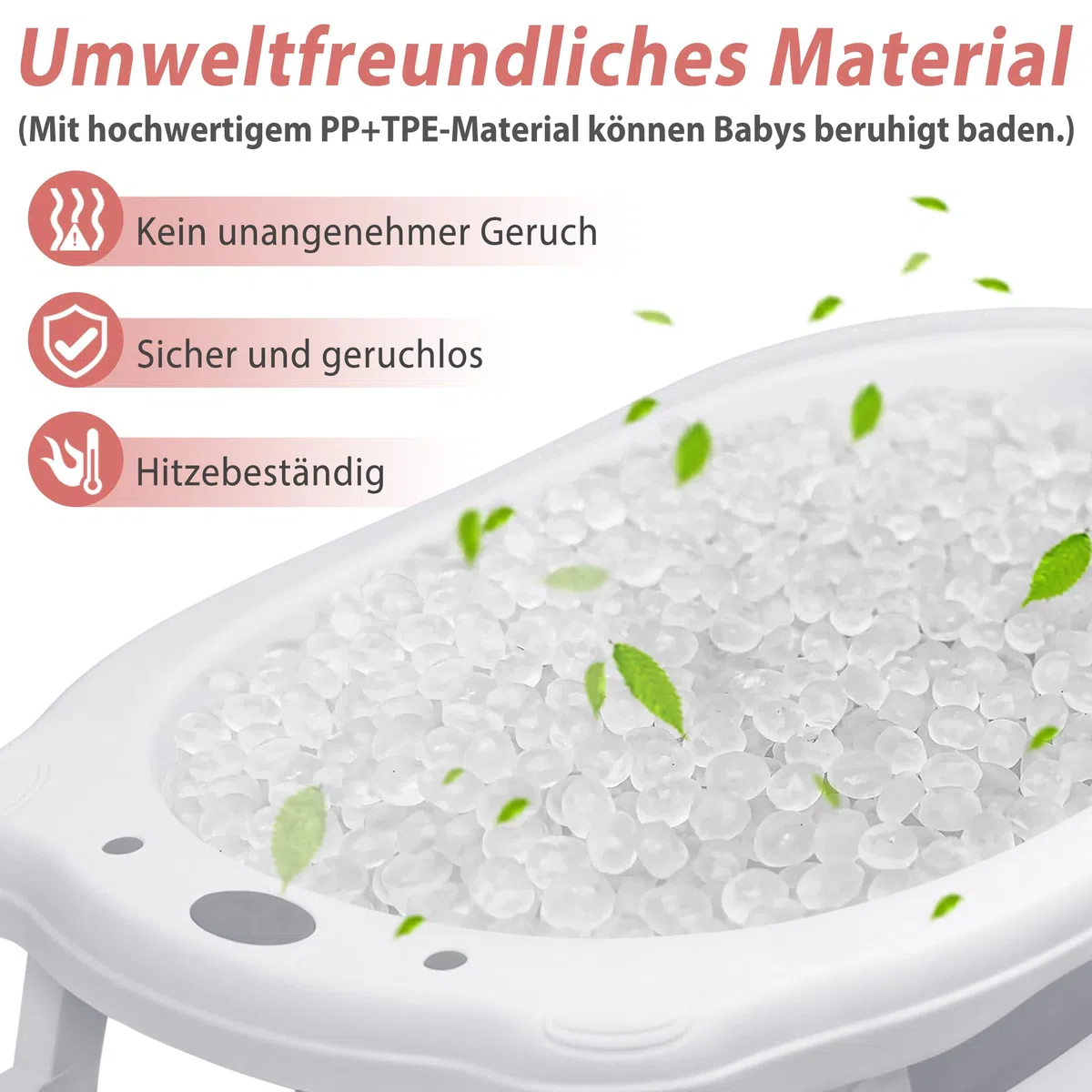 Faltbare Baby Badewanne, klappbare Babybadewanne, Rutschfeste Tragbare Reisedusche Badebecken mit rutschfester und Ergonomischem Kissen für Neugeborene bis Kleinkinder, Anthrazit