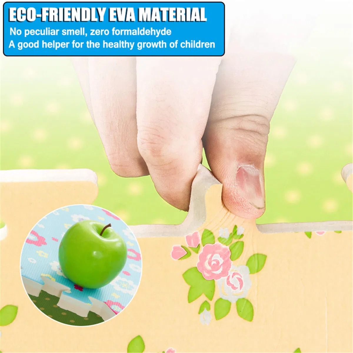 Baby Eva-Schaum-Puzzlespielmatte, 30X30x1cm Krabbelmatte Baby Schadstofffrei Spielmatte Wasserdicht Kinder Schaum-Bodenpuzzles Weihnachtsdeko Kleinkinderzimmer Matte,Red+Green,16pcs