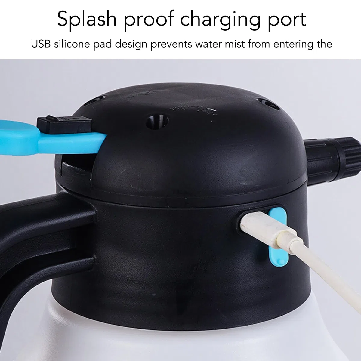 Denash Elektrischer Schaumsprüher, 1,8 L Kabellos USB wiederaufladbar, Polypropylen (PP), Handgerät, Ideal für Autowäsche, Gartenbewässerung, Hausreinigung