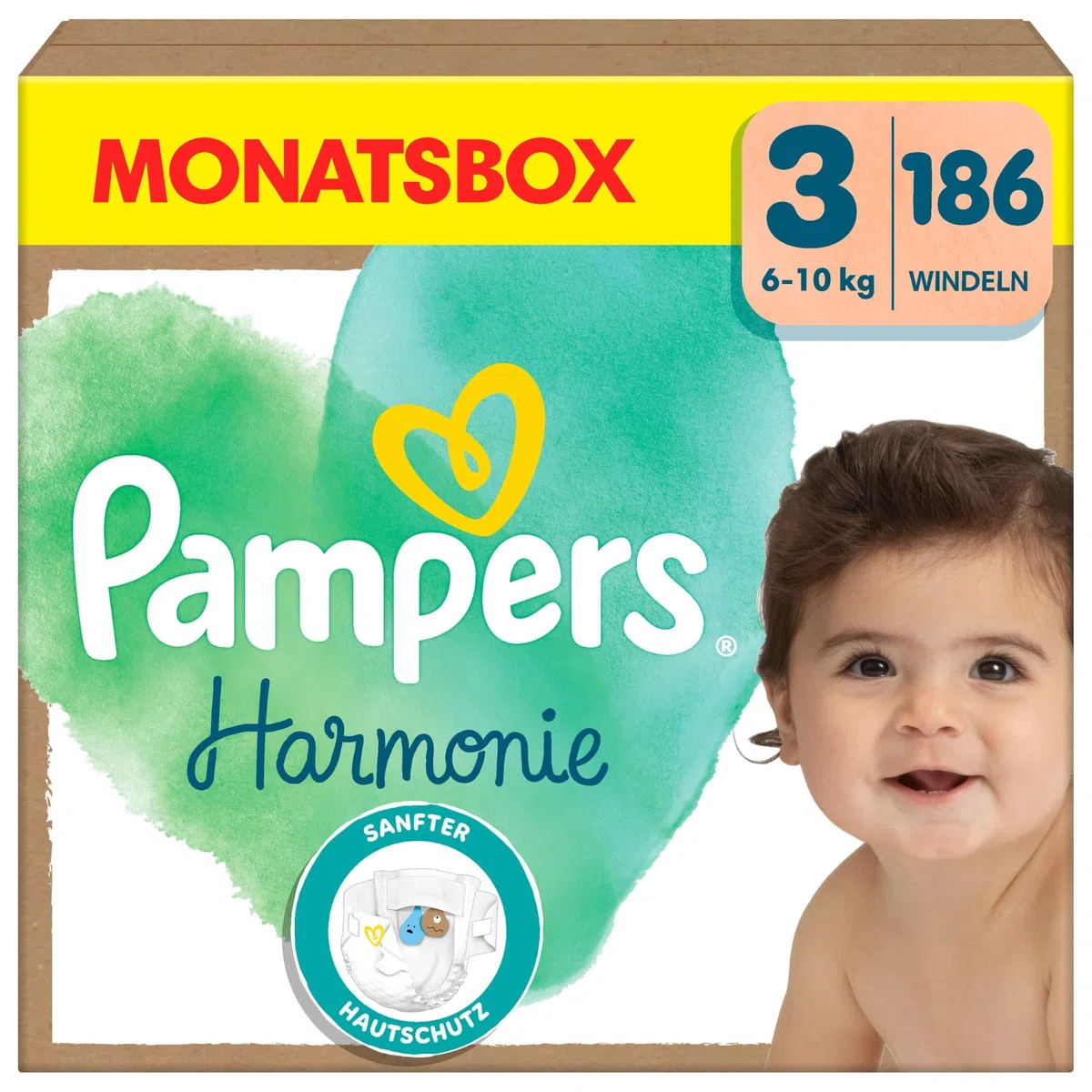 Pampers Harmonie Windeln Größe 3 186 Stück 6-10kg sanfter Hautschutz