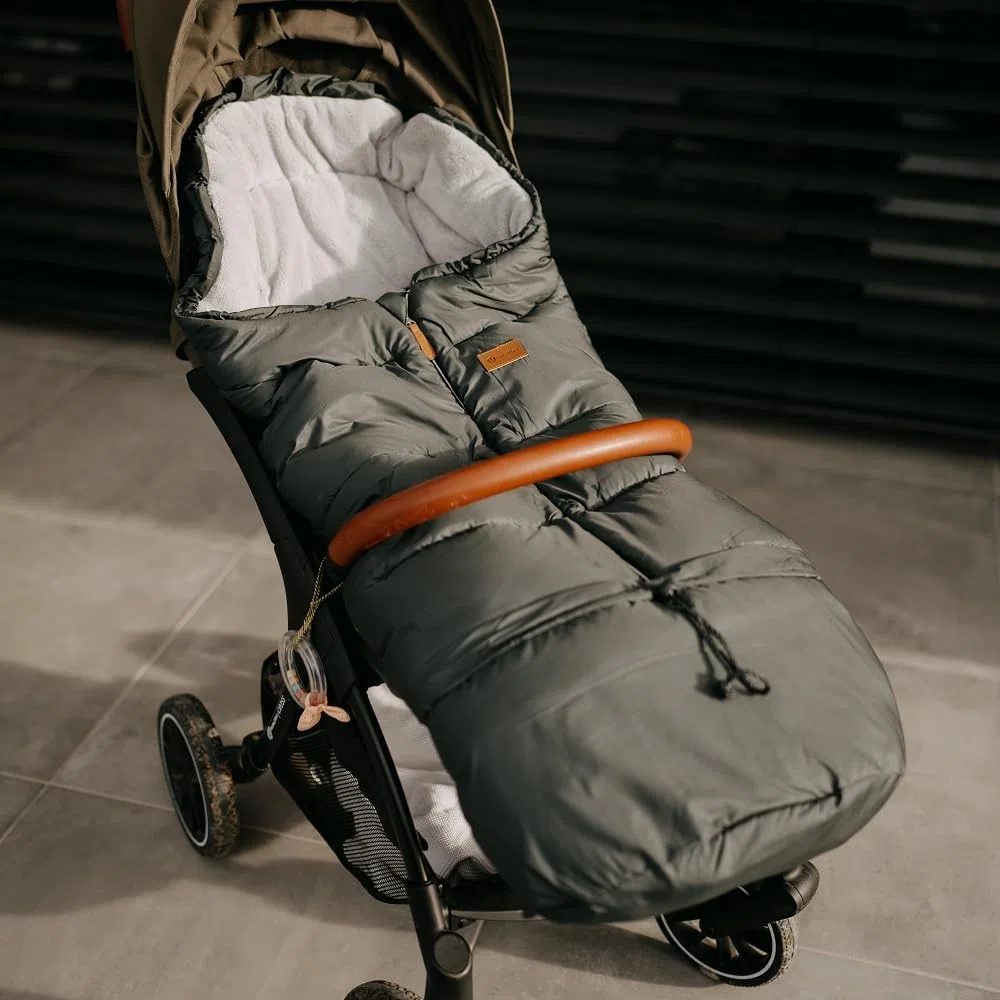 Petite&Mars Fußsack für Kinderwagen JIBOT * Winterfußsack für Kinderwagen, Buggy und Autositz * Warrm * Wasserdicht * Winddicht * mit vertikale Gurtschlitze (Charcoal Grey)