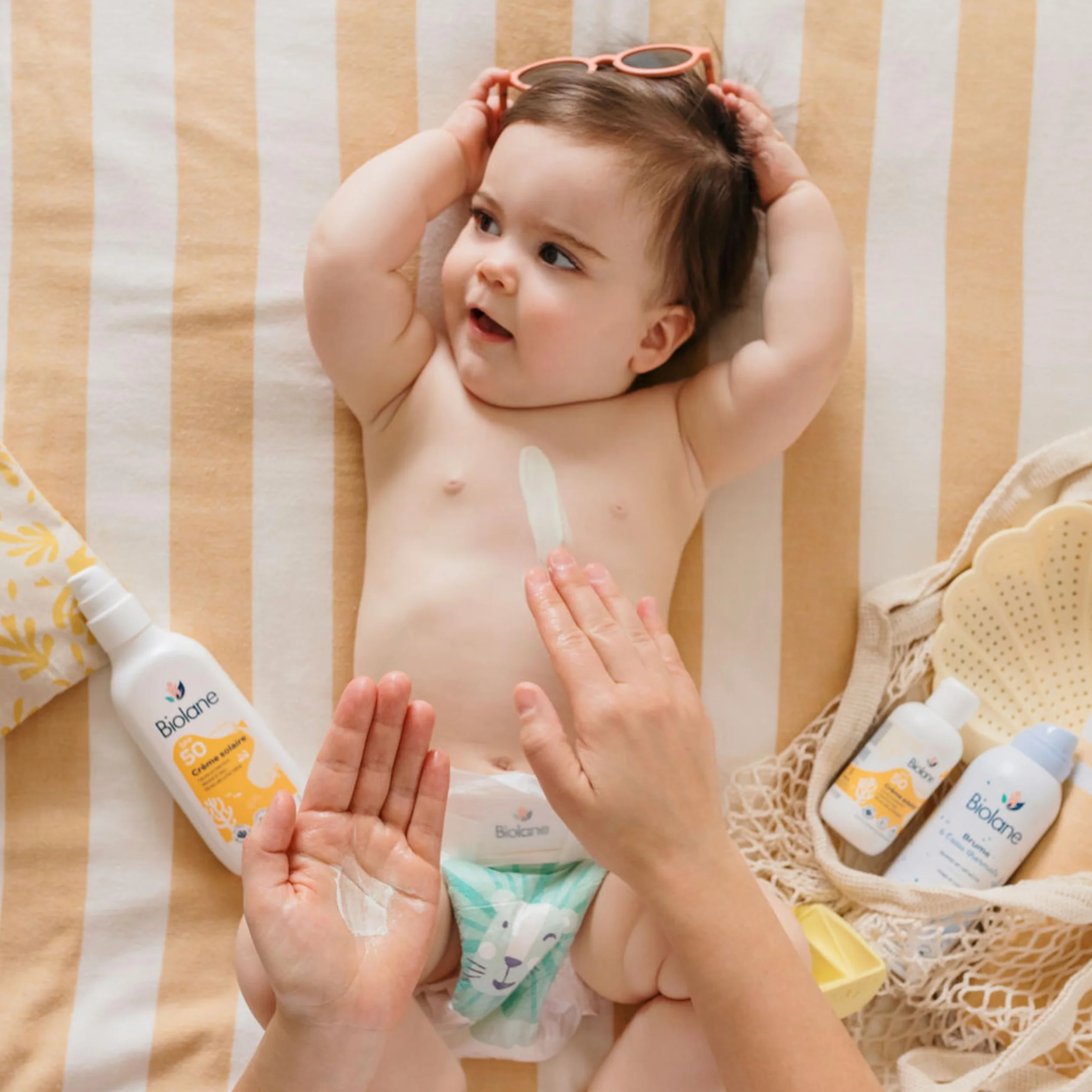 BIOLANE - Baby-Sonnencreme SPF 50 – 200 ml – hoher Schutz gegen UVA und UVB – für empfindliche Haut – wasserfest – Sonnenschutz für Babys – hergestellt in Frankreich
