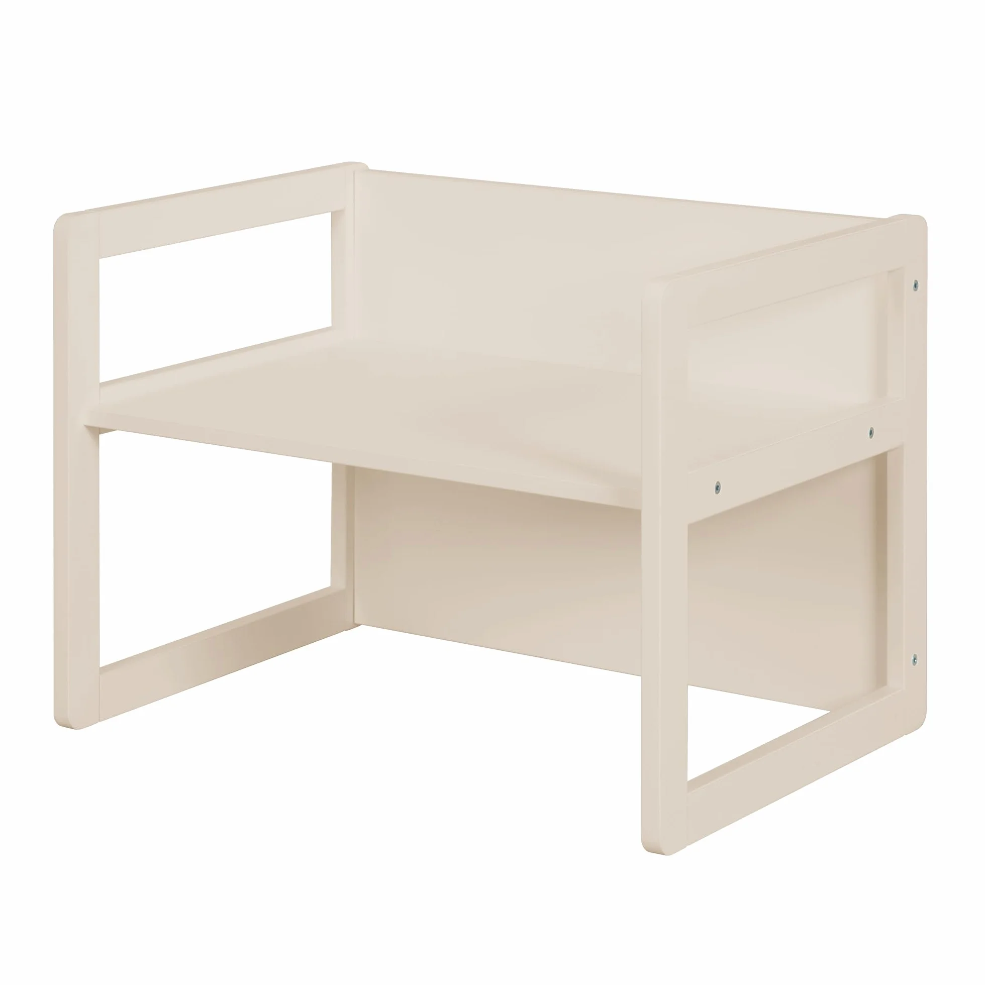 roba Kindersitzgruppe 3in1 - Wendehocker & zum Tisch umwandelbarer Kinderbank - Sitzgruppe für Kinder - Set aus Holz beige/Cashmere