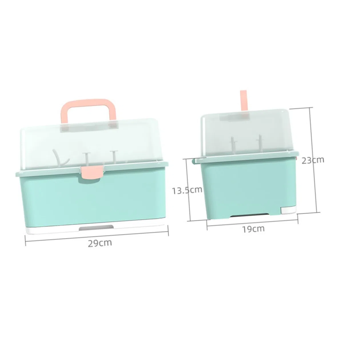 Hohopeti Babynahrungsflaschen Trockengestell mit Deckel Küchenorganizer für Babyflaschen und Zubehör Aufbewahrungsbox mit Abtropfschale Praktischer Flaschenhalter für Stillzubehör Grün