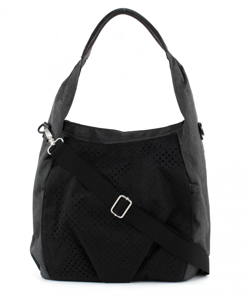LÄSSIG Baby Wickeltasche Babytasche Stylische Tasche inkl. Wickelzubehör/Casual Hobo Bag Black