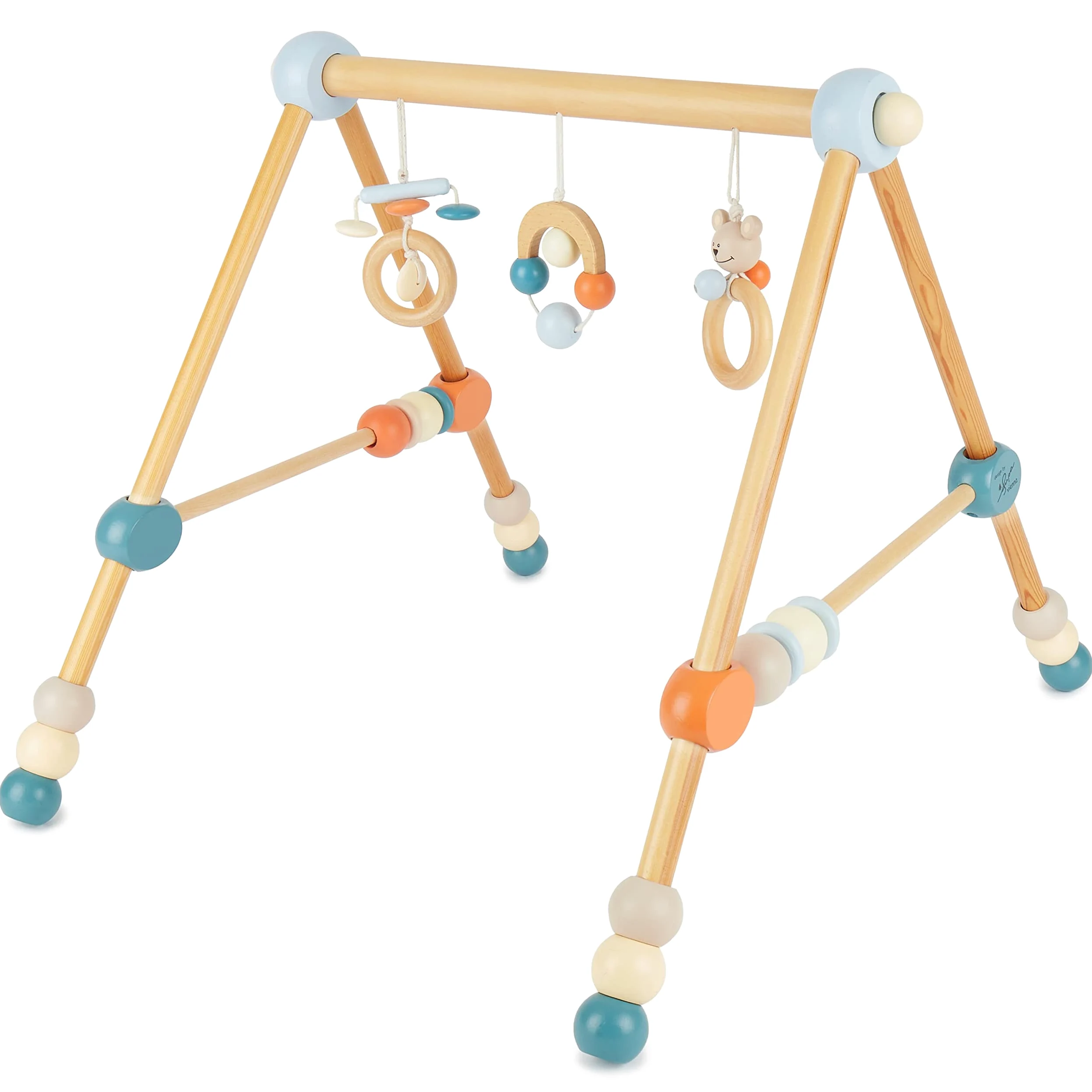 Bieco Spieltrapez höhenverstellbar | Baby Holz | Spielebogen | Activity Center Gym | Holzspielzeug