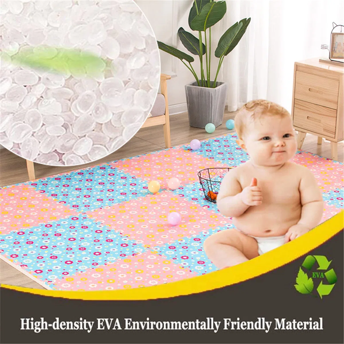 Baby Eva-Schaum-Puzzlespielmatte, 30X30x1cm Krabbelmatte Baby Schadstofffrei Spielmatte Wasserdicht Kinder Schaum-Bodenpuzzles Weihnachtsdeko Kleinkinderzimmer Matte,Red+Green,16pcs