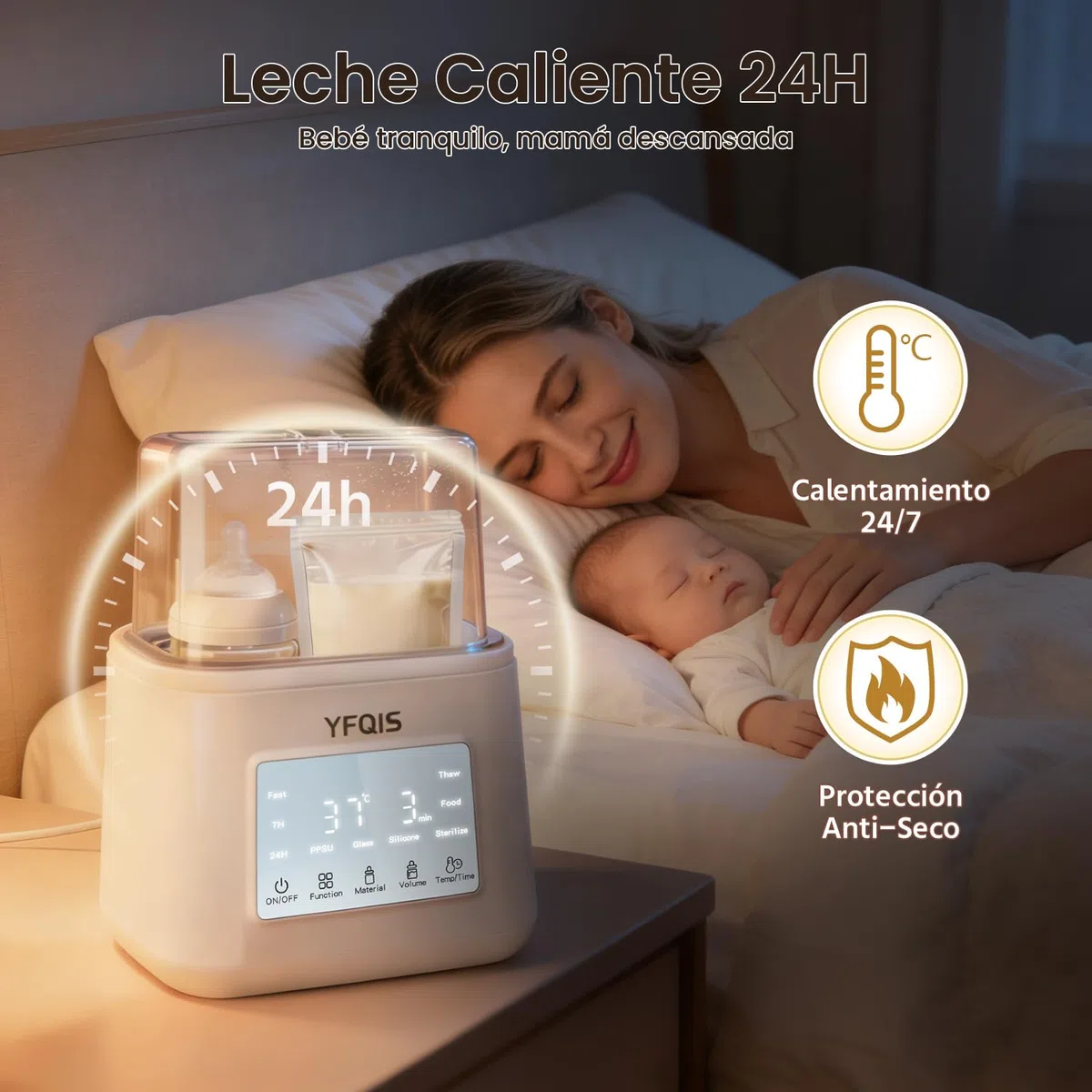 Erhitzt Doppel-Flaschen, 10-in-1 Sterilisator, Aufwärm/Auftauen von Muttermilch und Pürees, präzise Temperaturkontrolle, mit LCD-Display, Timer, automatische Abschaltung, BPA-frei